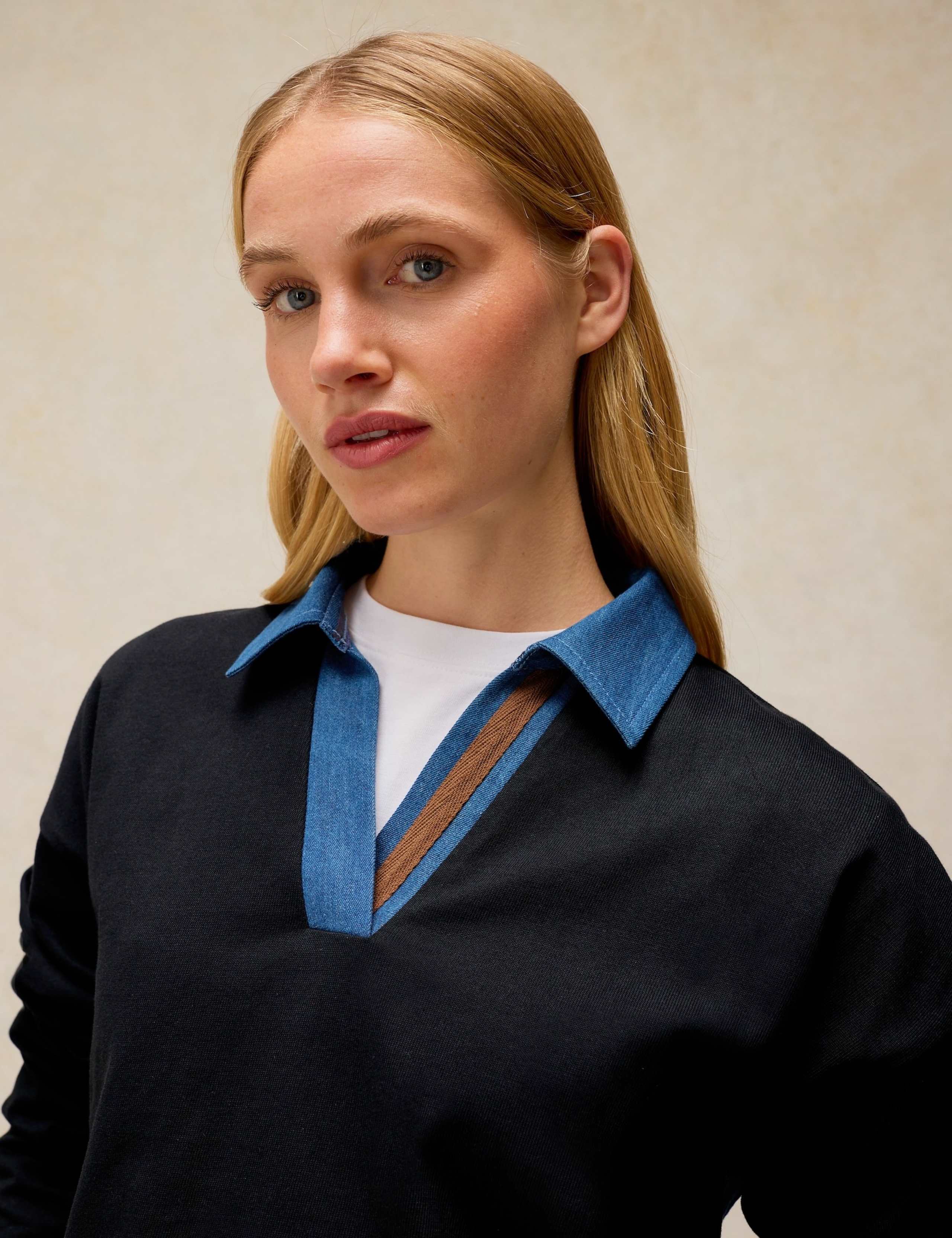 Pure Cotton Denim Detail Rugby Top 4 of 6