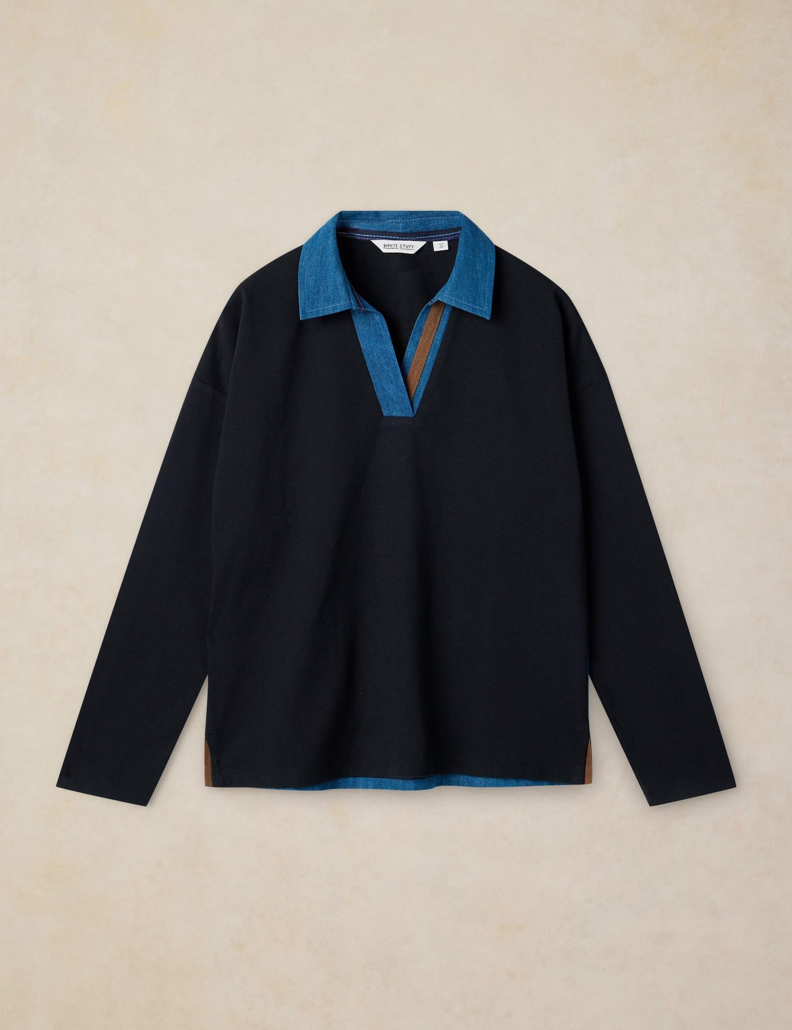 Pure Cotton Denim Detail Rugby Top 2 of 6