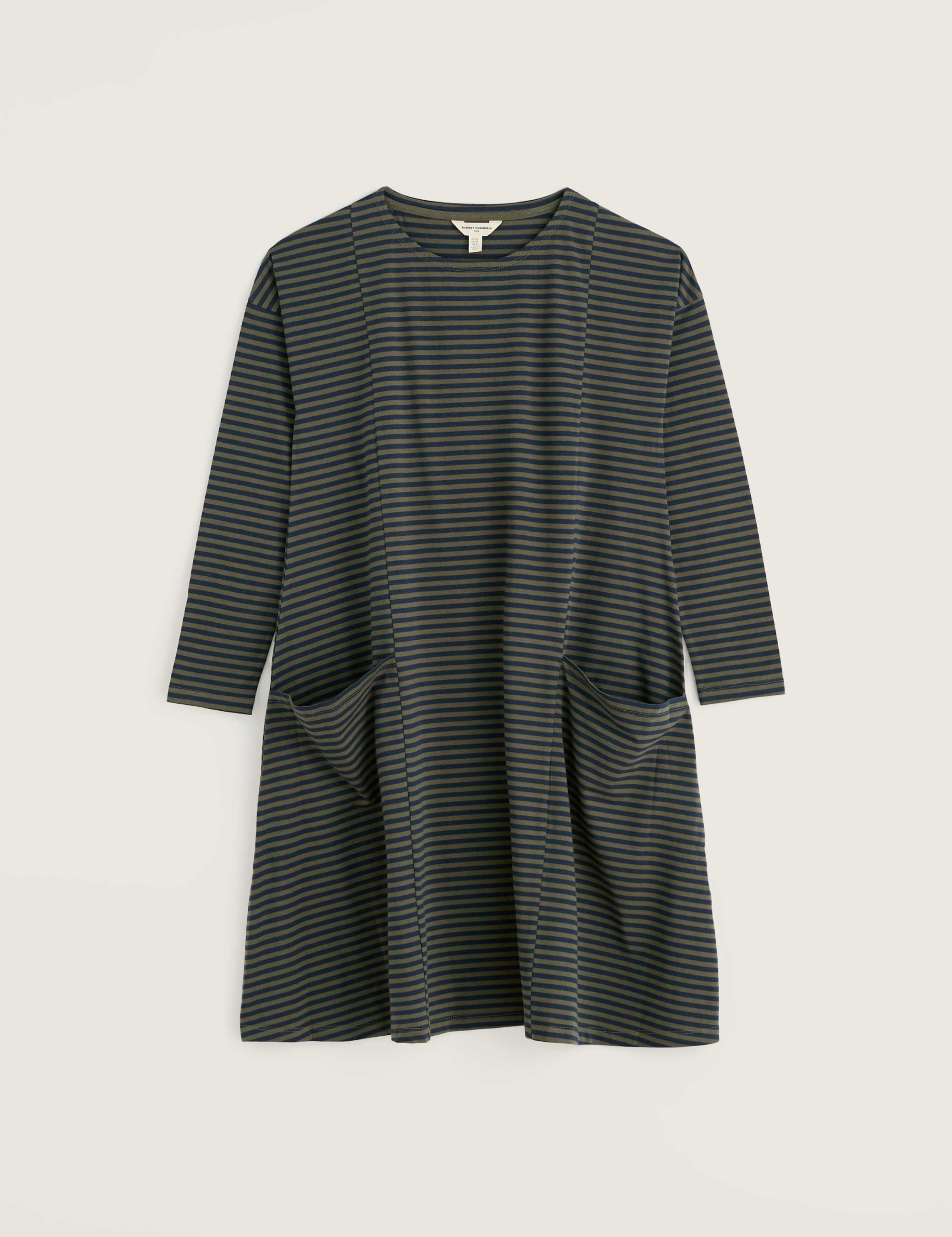 Cotton Rich Striped Knee Length Swing Dress 2 of 5