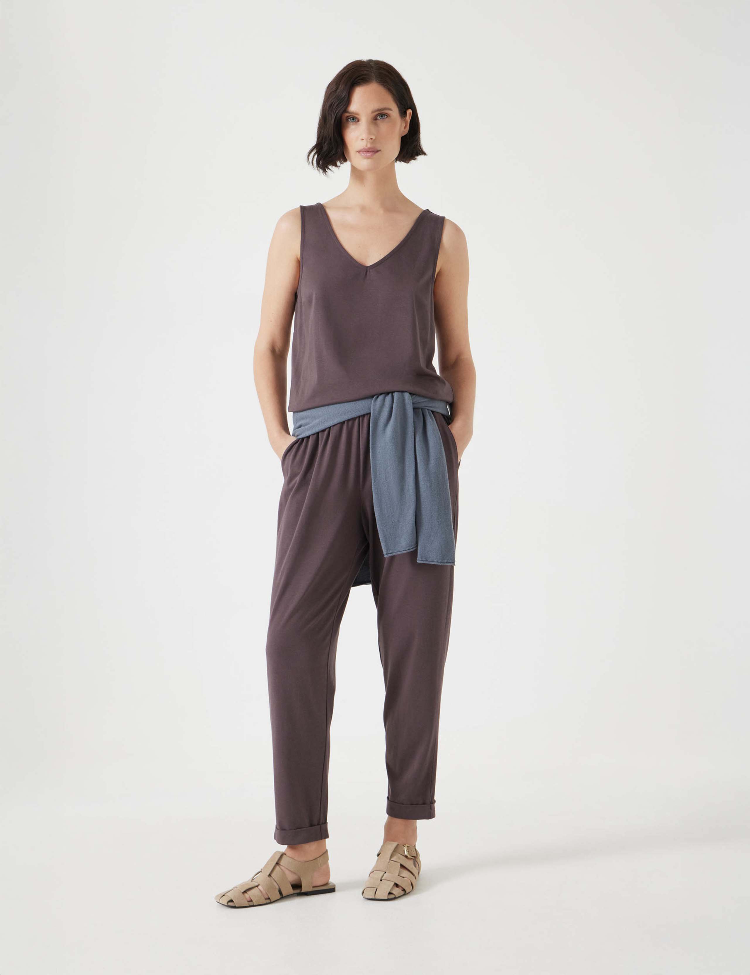 Cotton Blend Jersey Cropped Jumpsuit 5 of 5