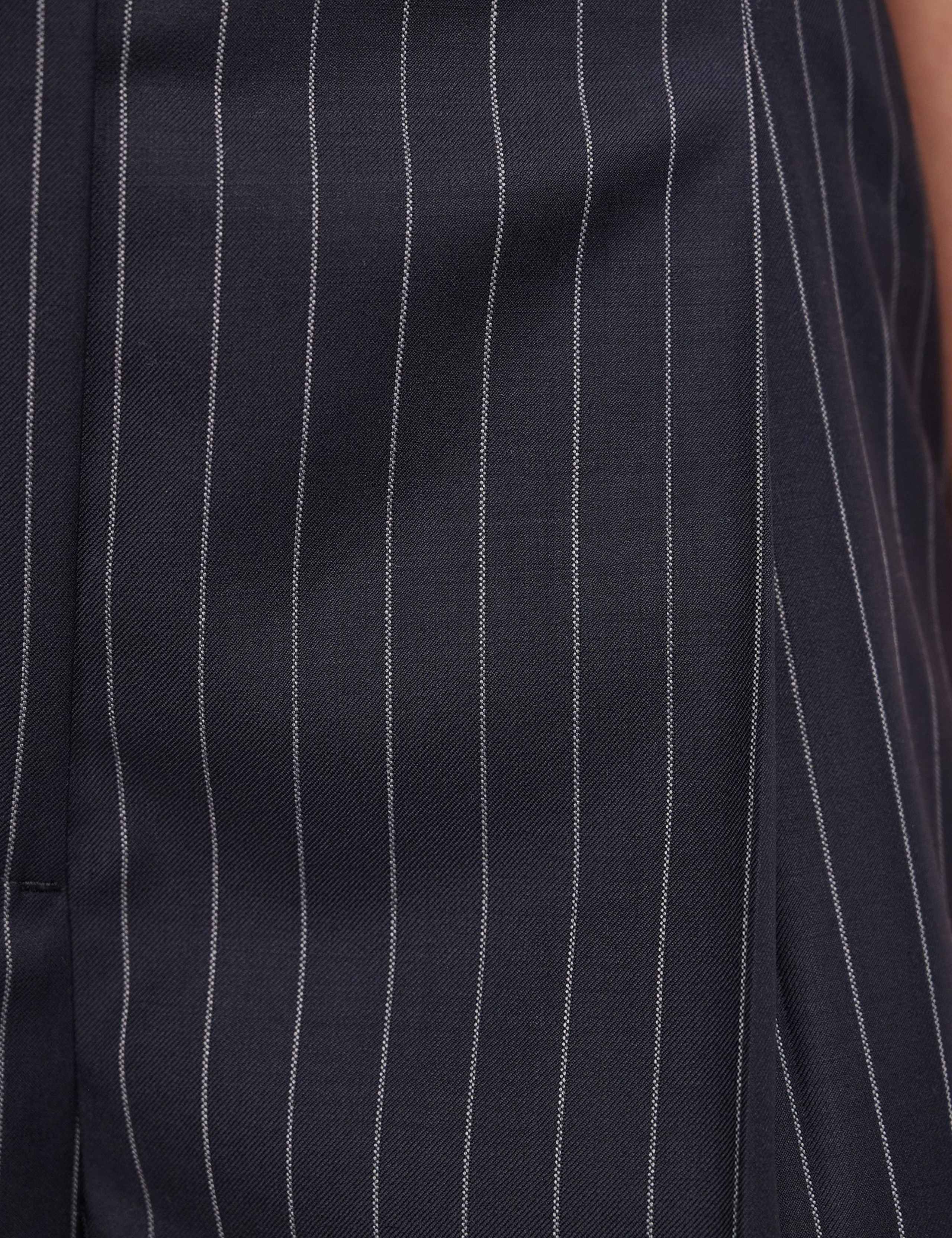Wool Blend Pinstripe Wide Leg Trousers 6 of 6