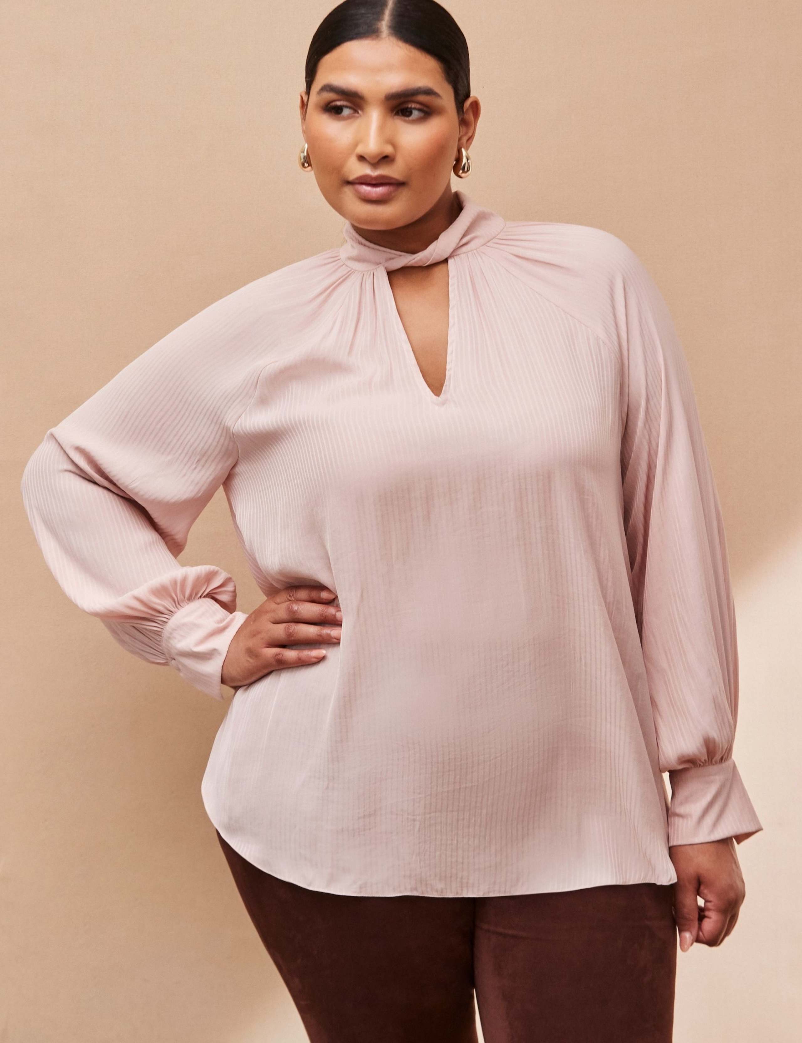 Twist High Neck Blouse 1 of 4