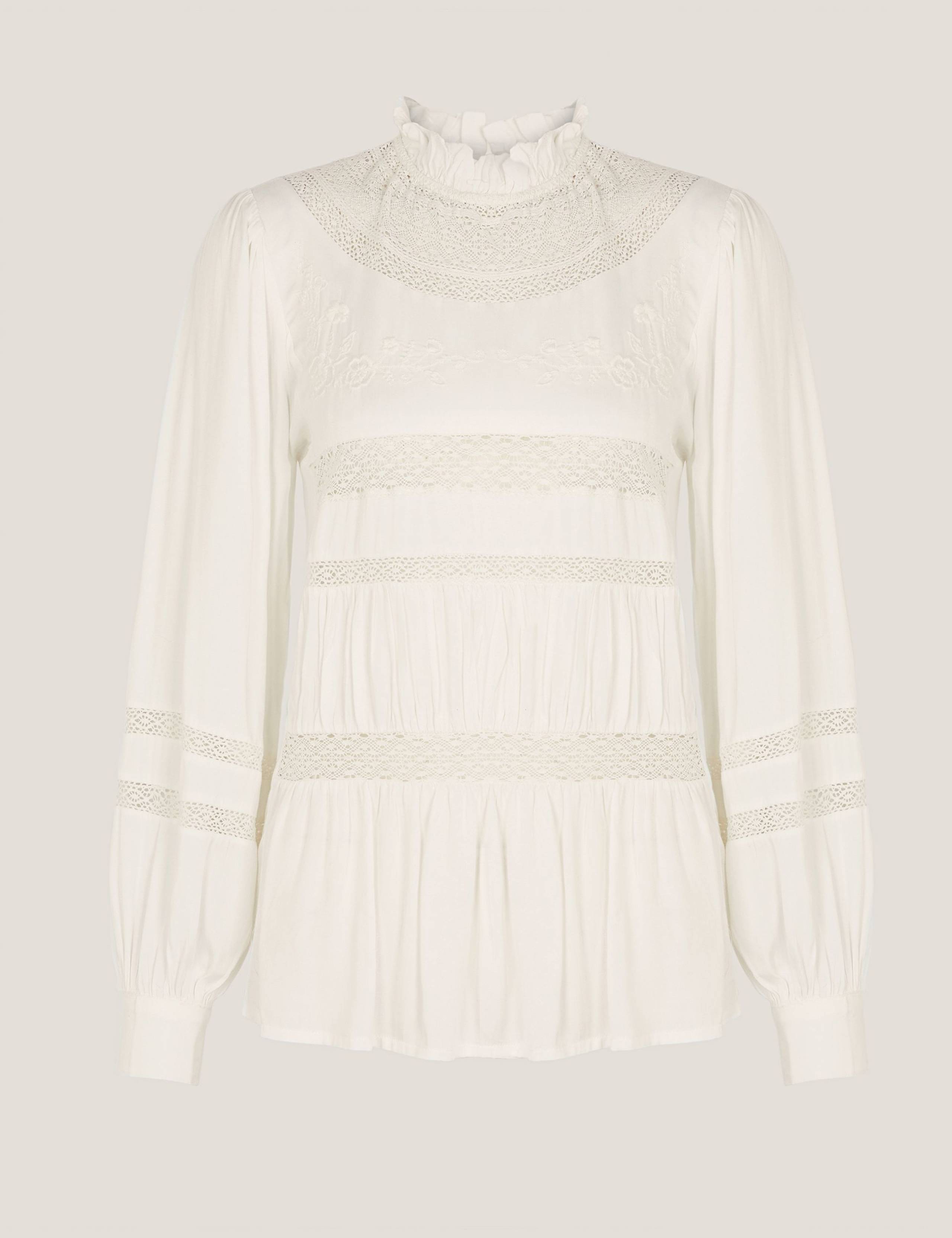 Broderie High Neck Blouse 2 of 5