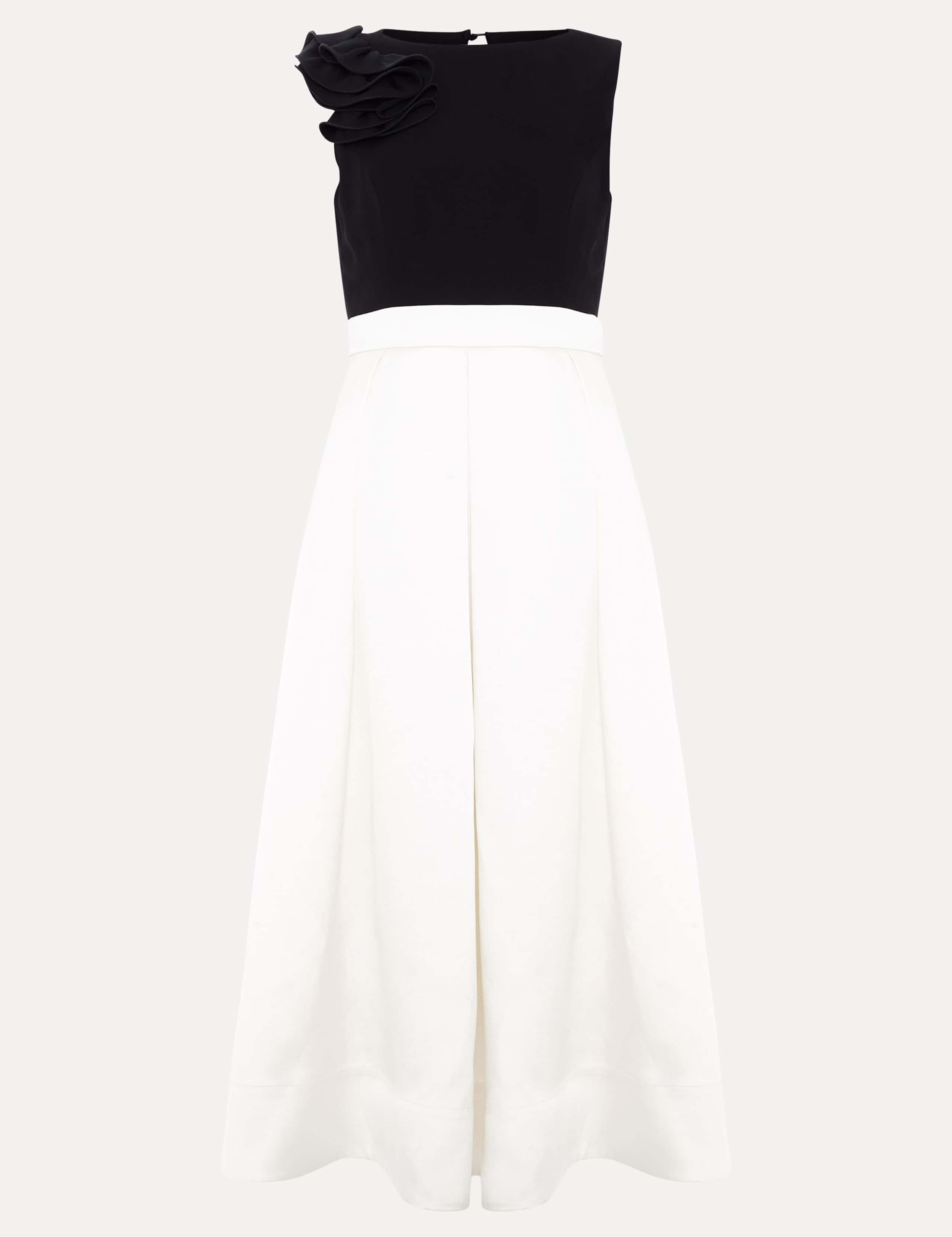 Satin Ruffle Midi Skater Dress 2 of 7