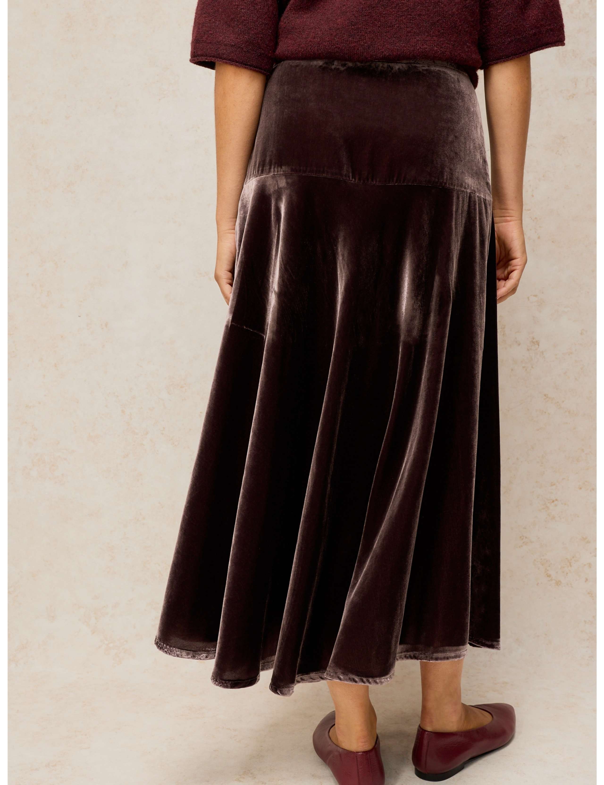 Gianna Velvet Midi A Line Skirt 4 of 6