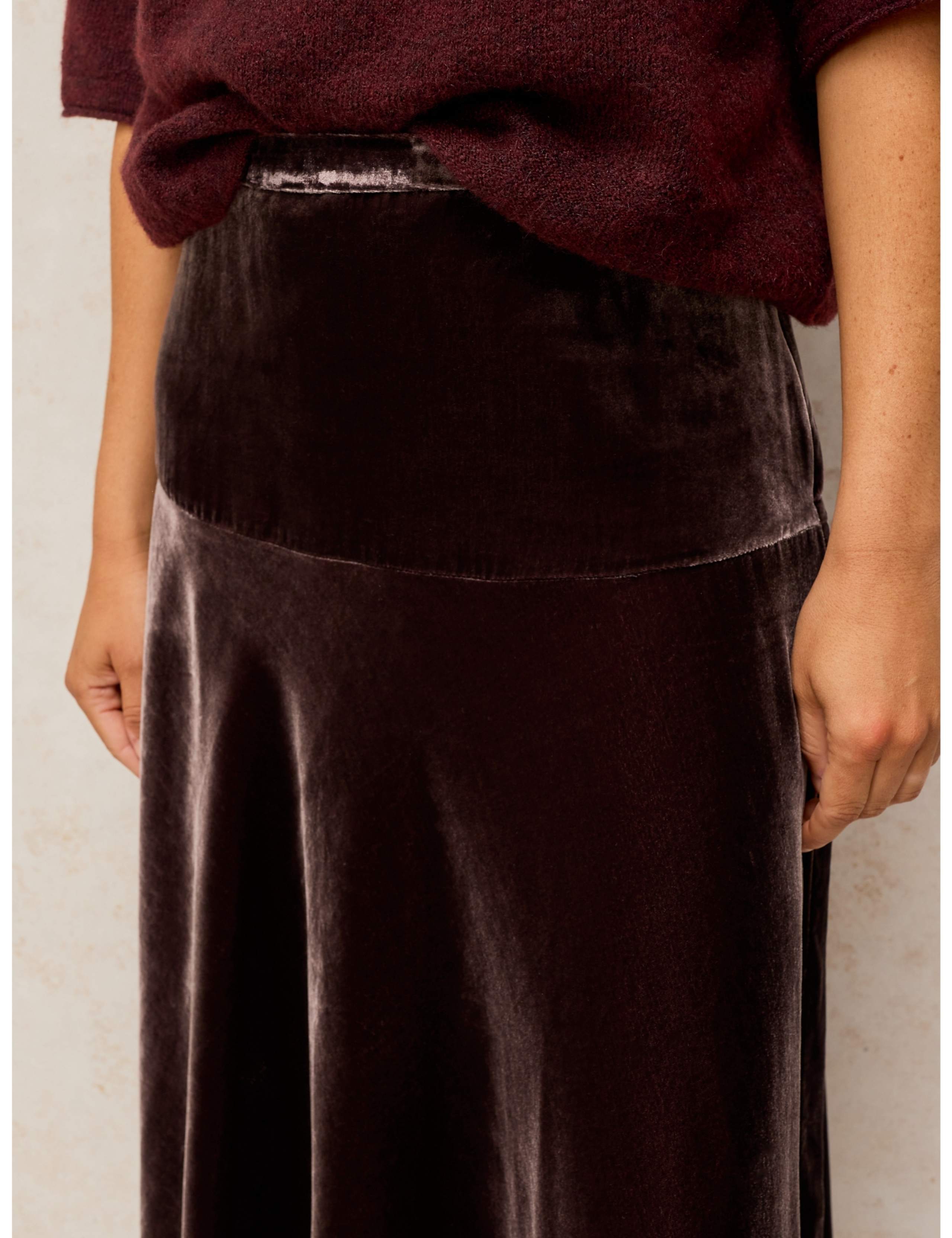 Gianna Velvet Midi A Line Skirt 5 of 6