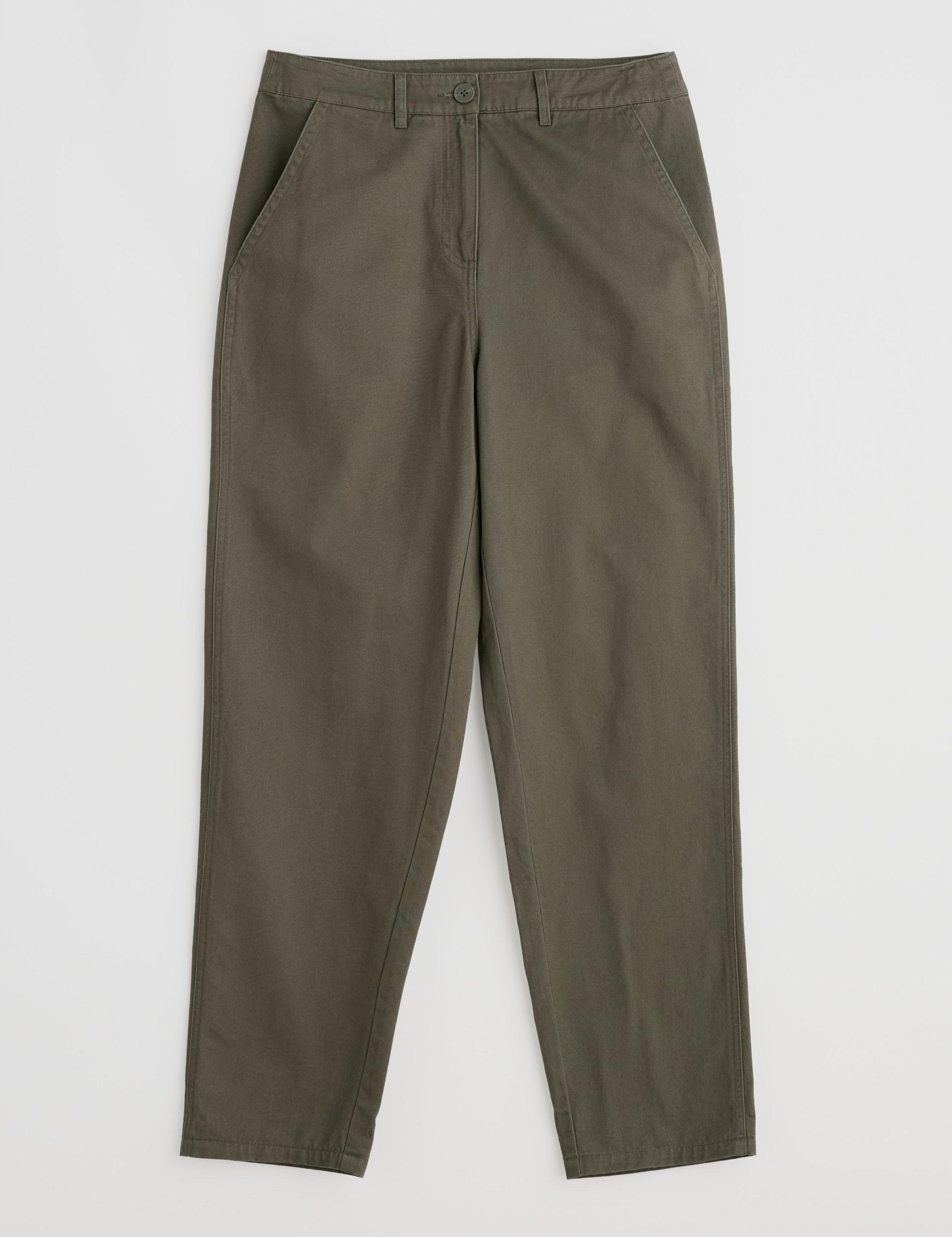 Pure Cotton Tapered Cropped Trousers 2 of 4