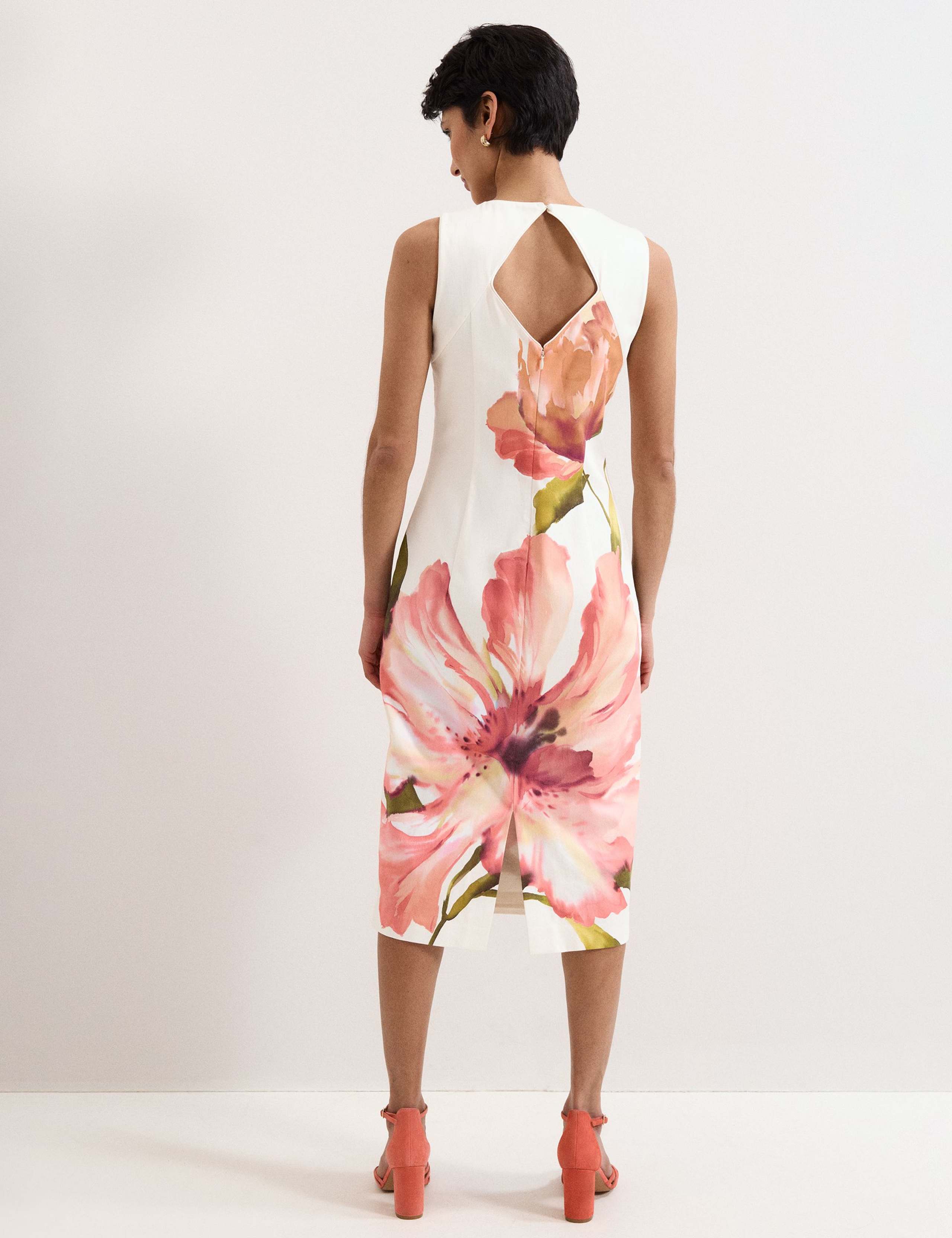 Cotton Rich Floral Midi Column Dress 3 of 7