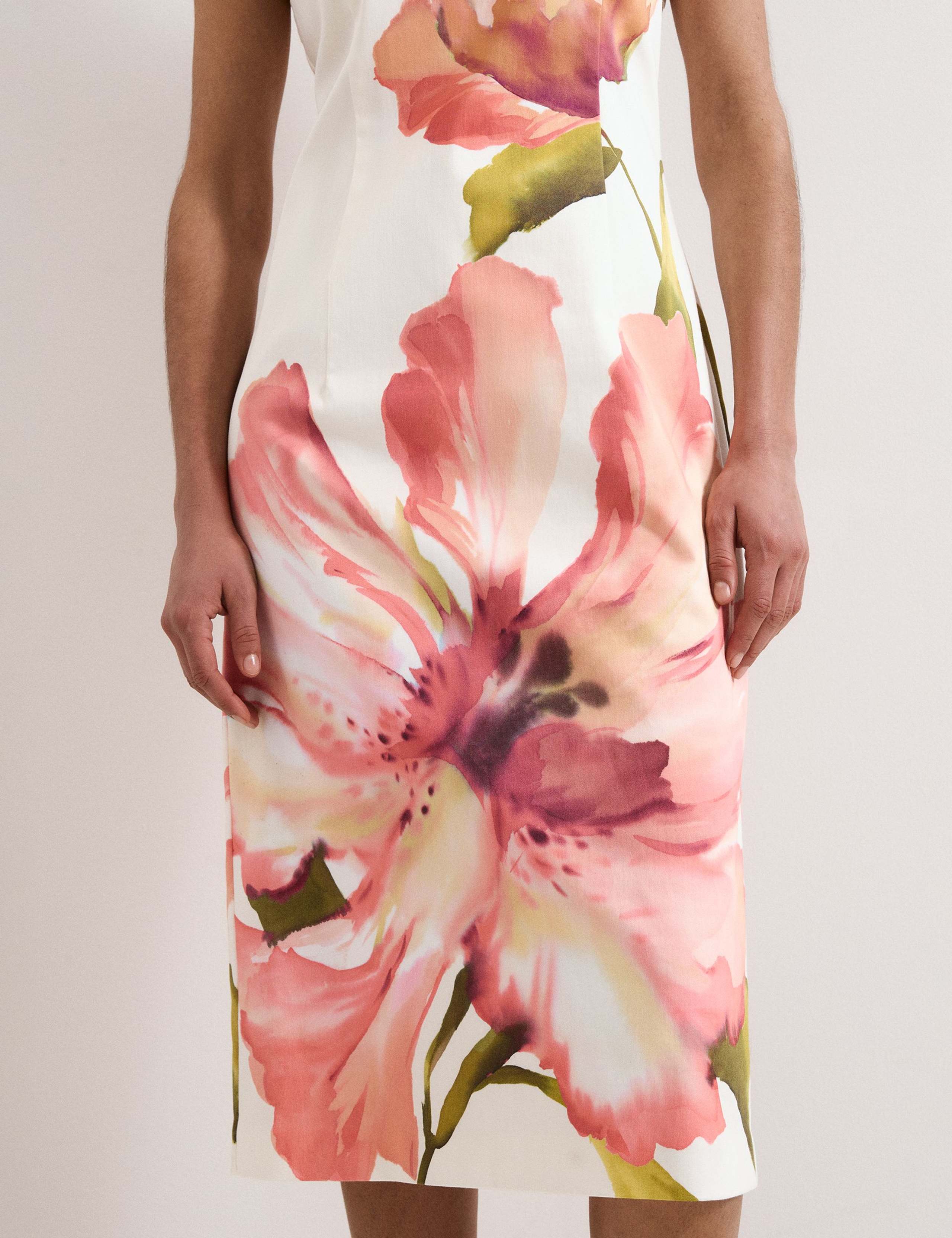 Cotton Rich Floral Midi Column Dress 6 of 7