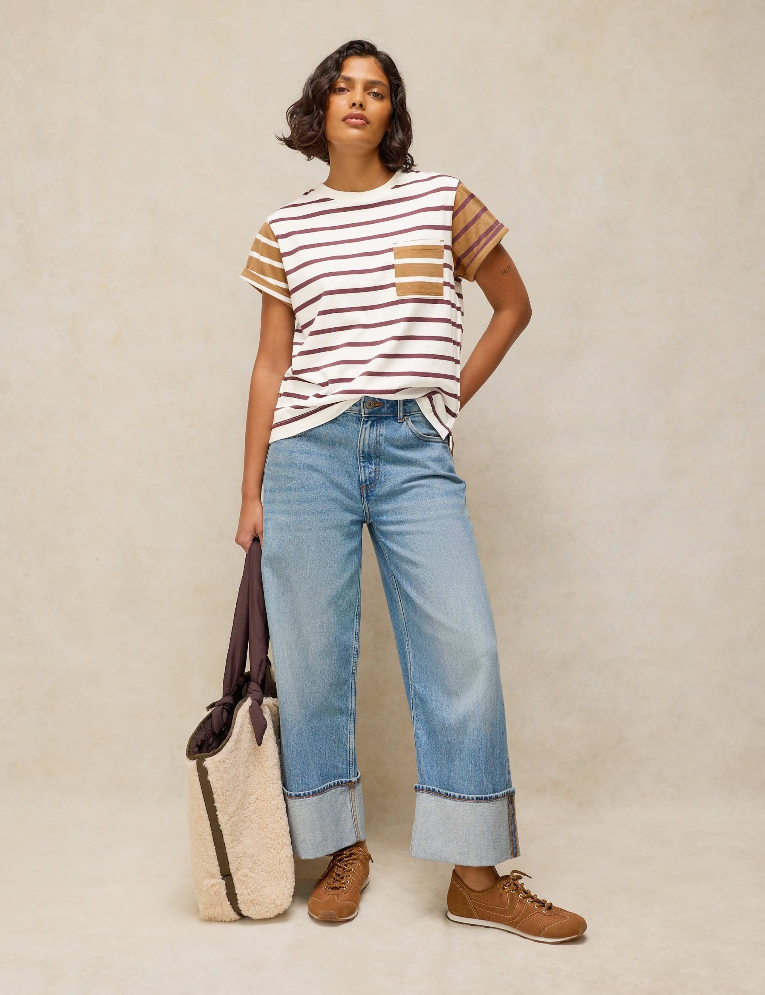 Pure Cotton Striped Crew Neck T-Shirt 3 of 6