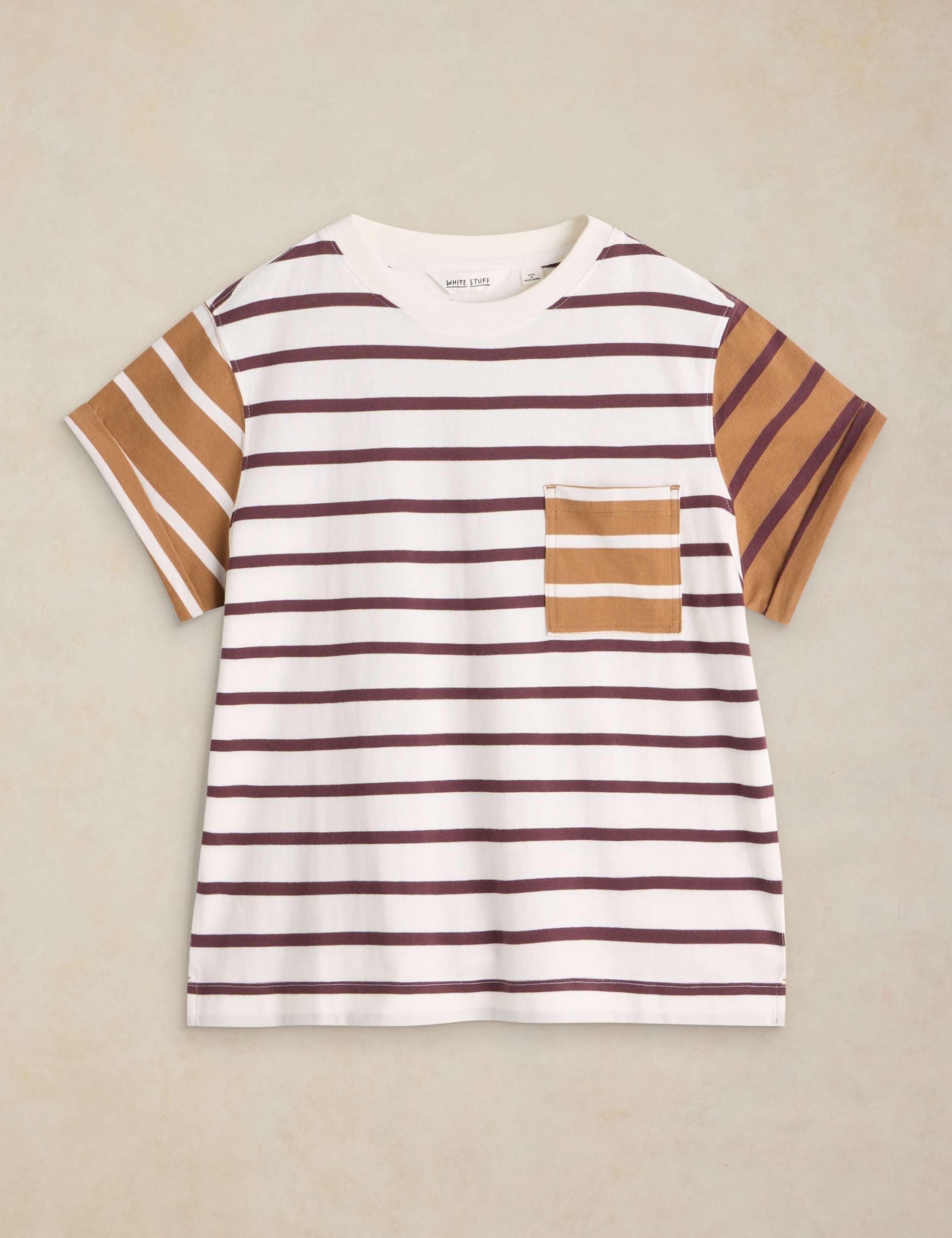 Pure Cotton Striped Crew Neck T-Shirt 2 of 6