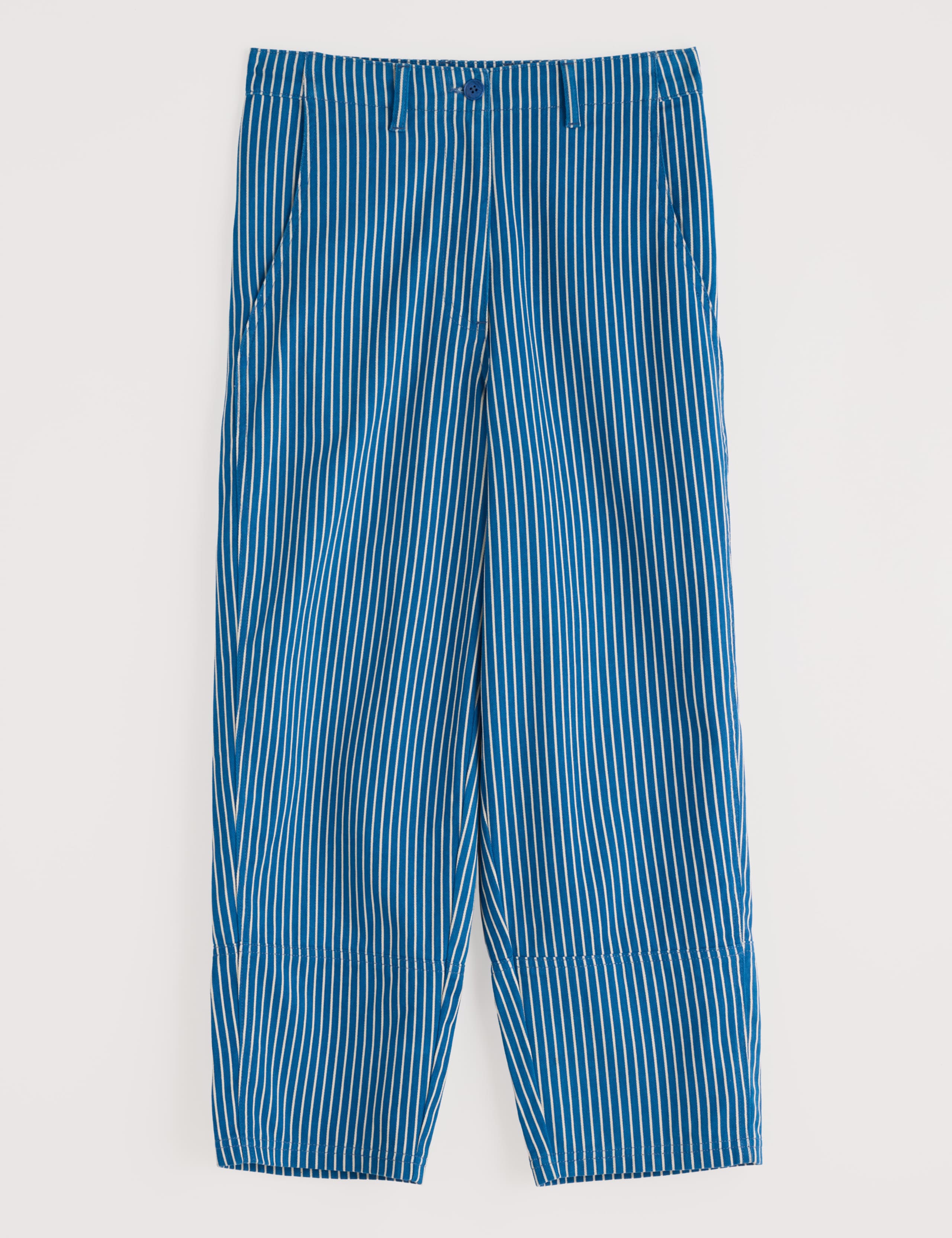 Pure Cotton Striped Tapered Ankle Grazer Trousers 2 of 4