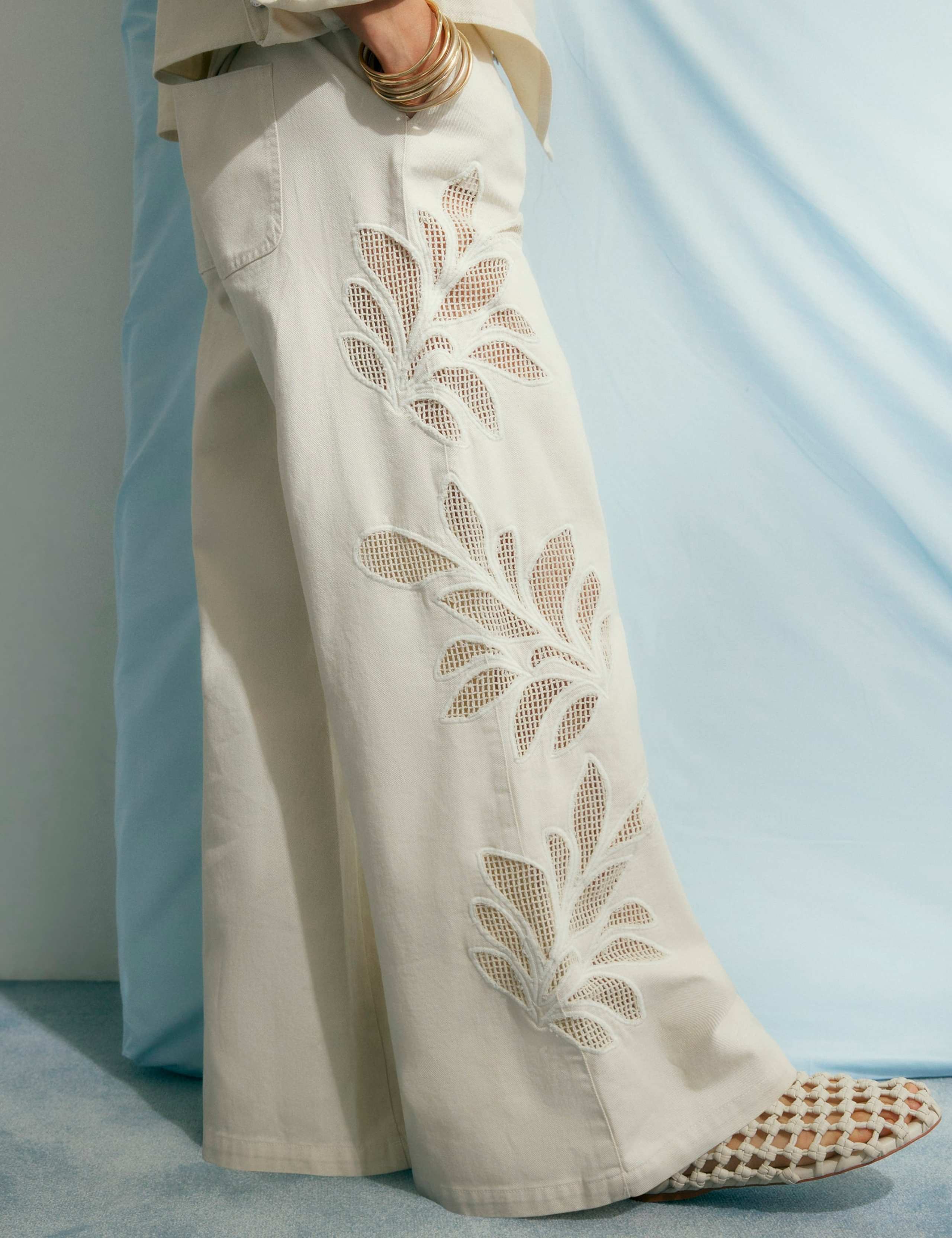 High Waisted Embroidered Wide Leg Jeans 4 of 4