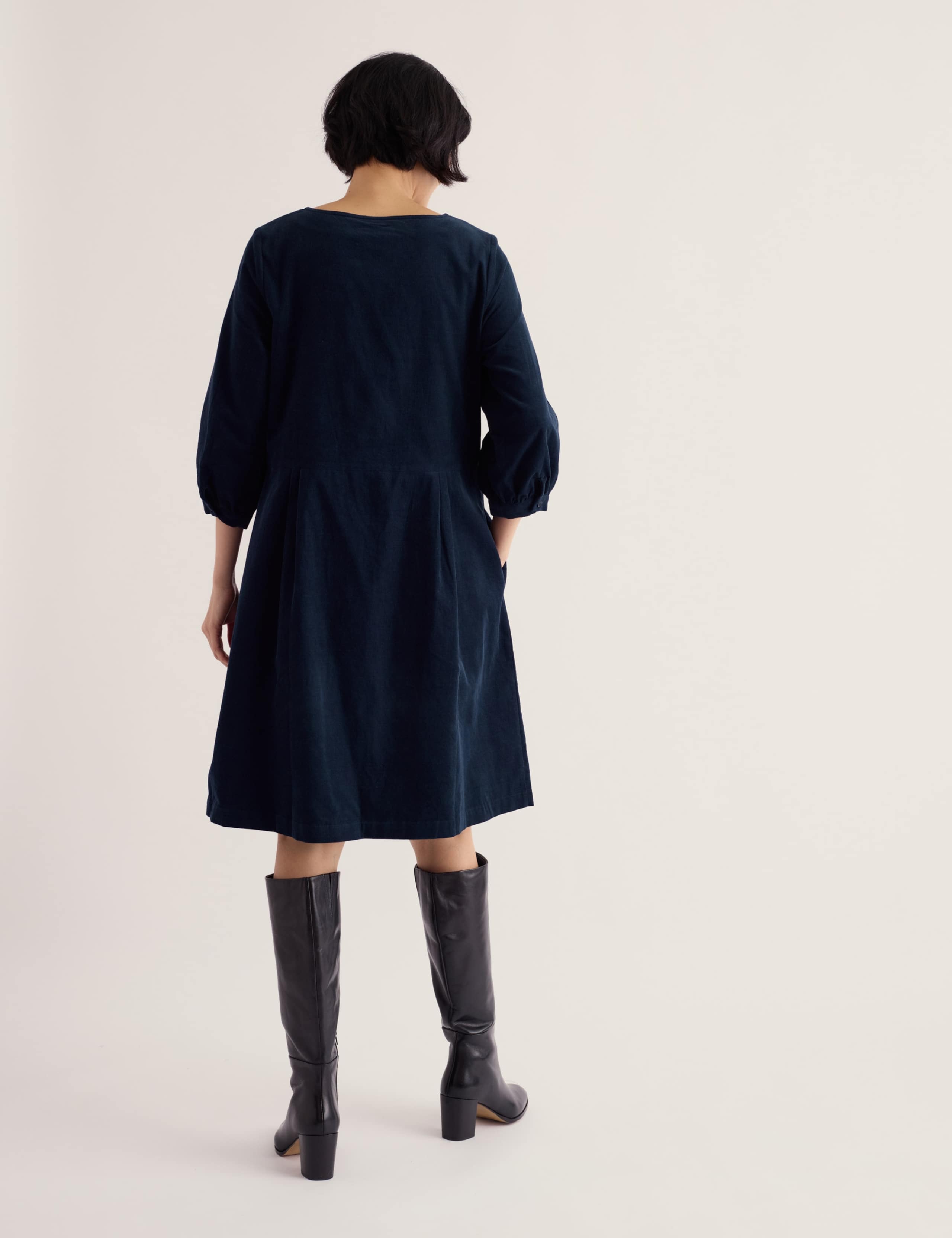 Pure Cotton Cord Knee Length Dress 5 of 5