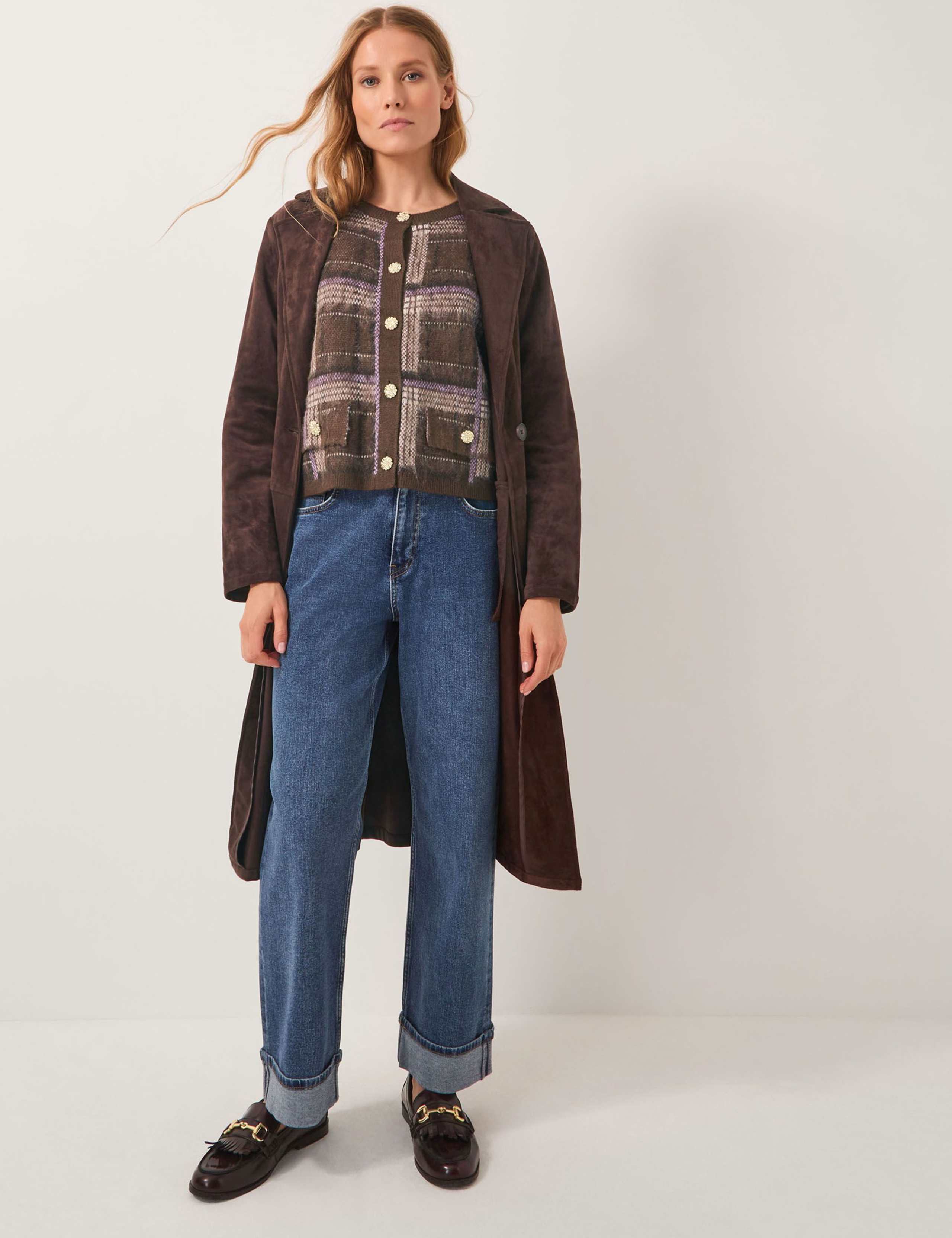 Checked Crew Neck Cardigan 3 of 5