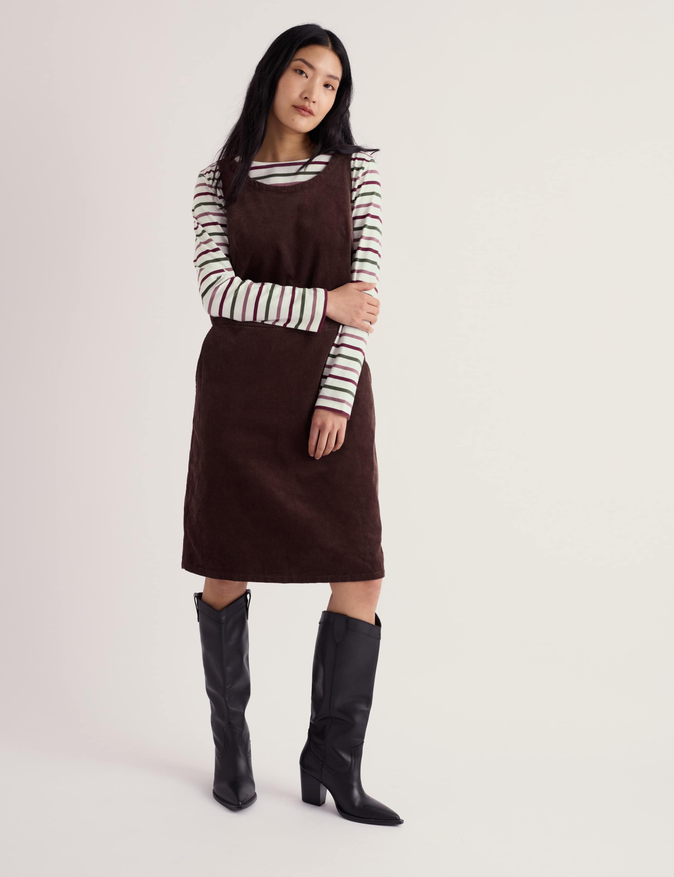 Pure Cotton Cord Knee Length Shift Dress 1 of 5