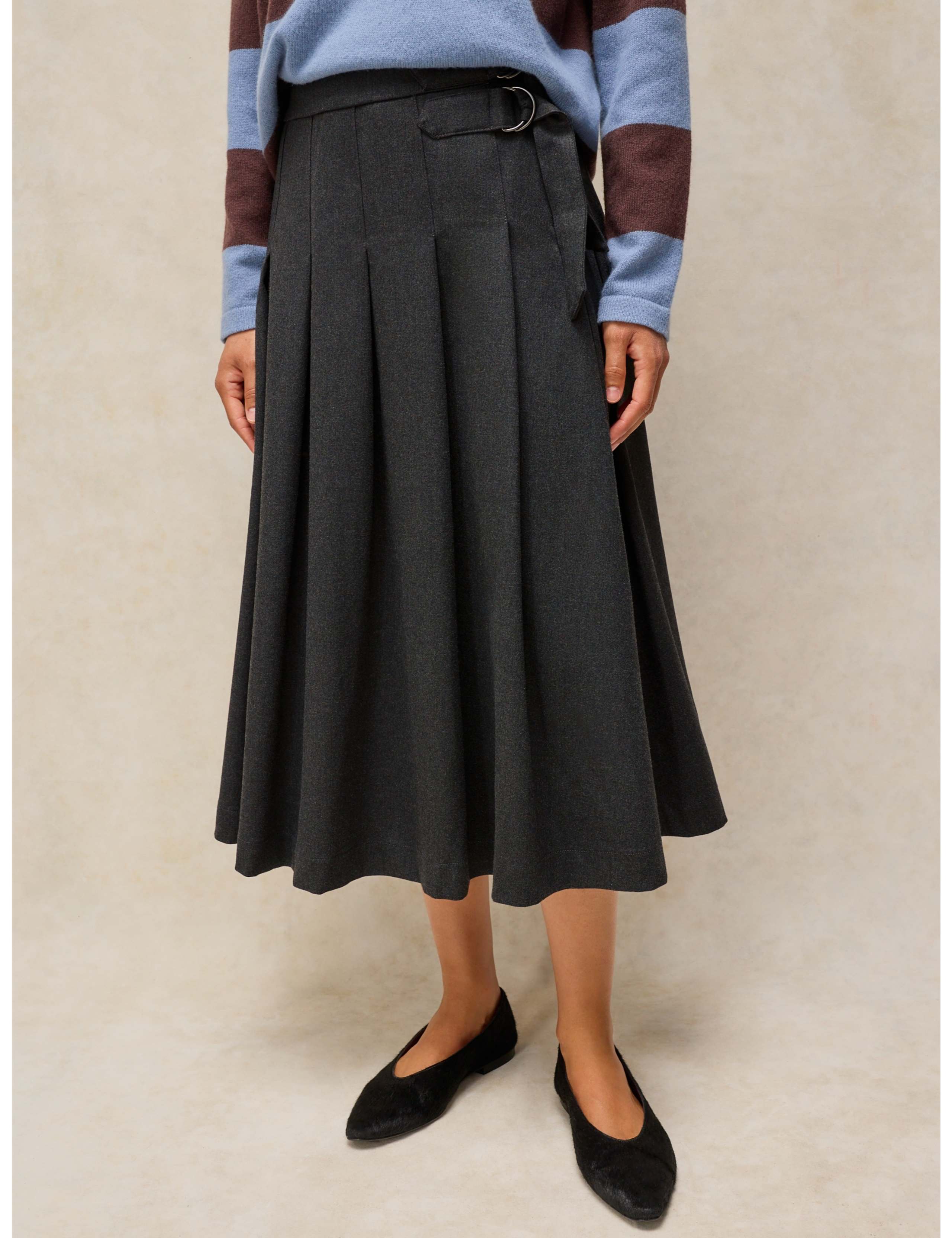 Kali Flannel Midi Kilt Skirt 3 of 6