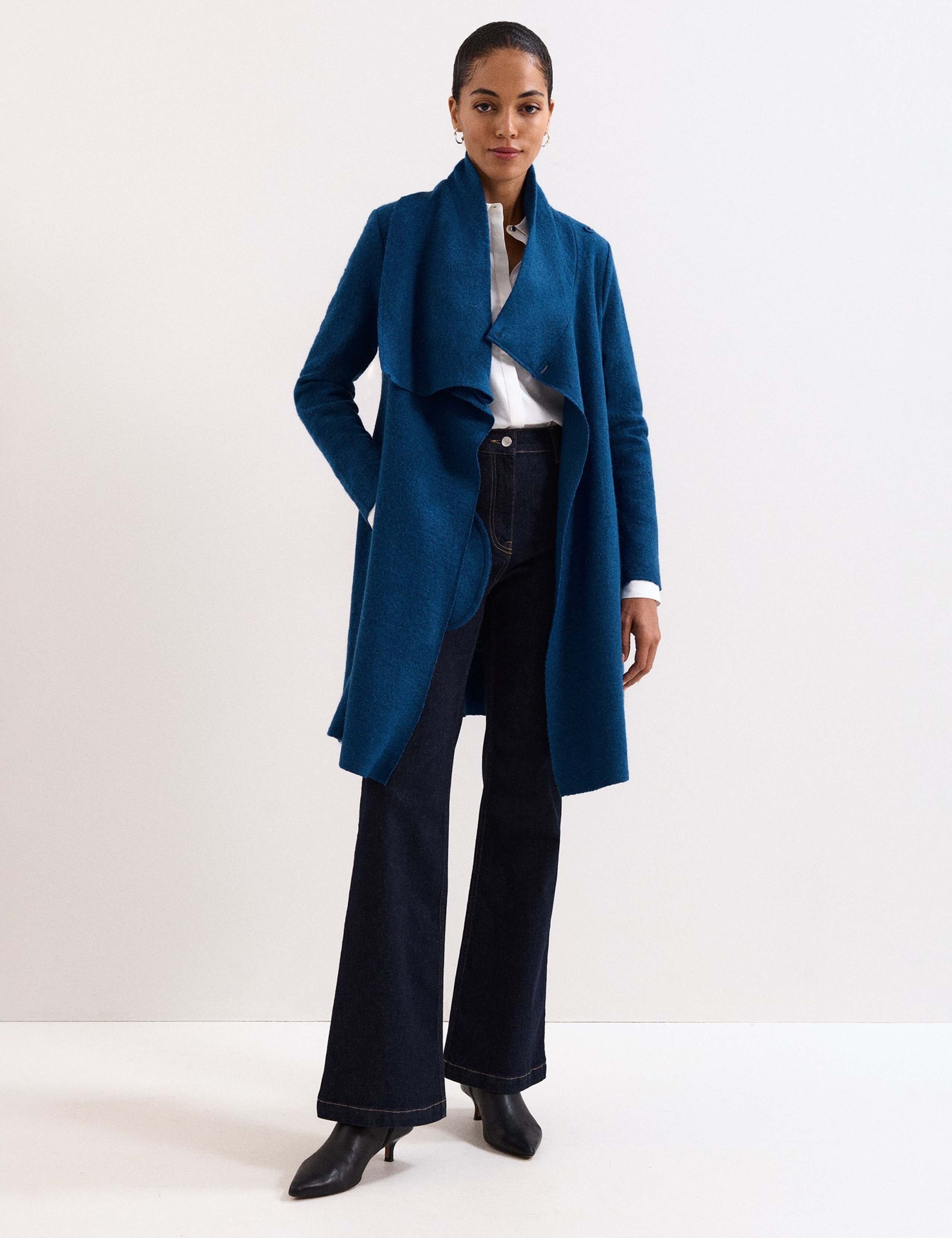 Wool Blend Cowl Neck Knitted Coatigan 3 of 8