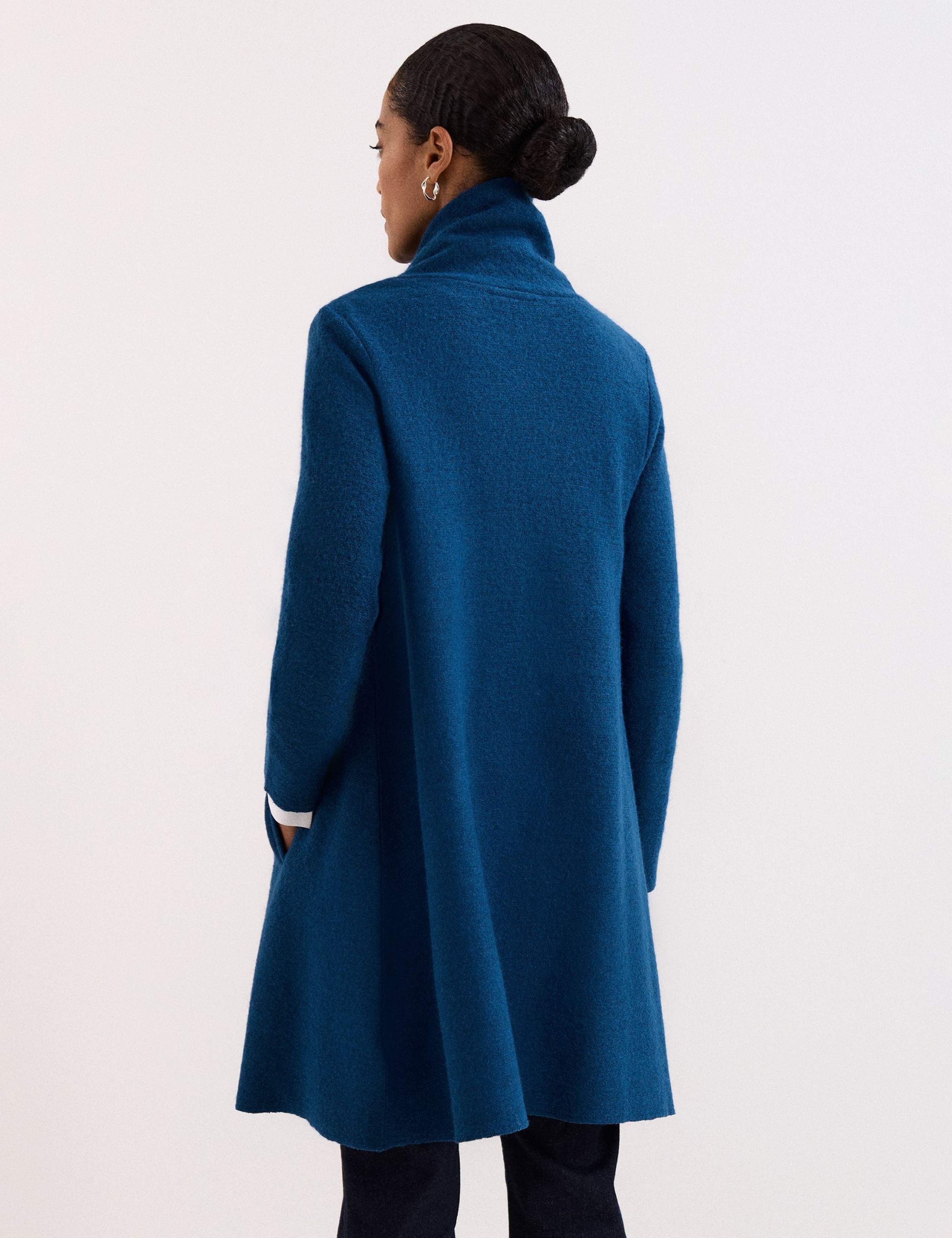 Wool Blend Cowl Neck Knitted Coatigan 5 of 8