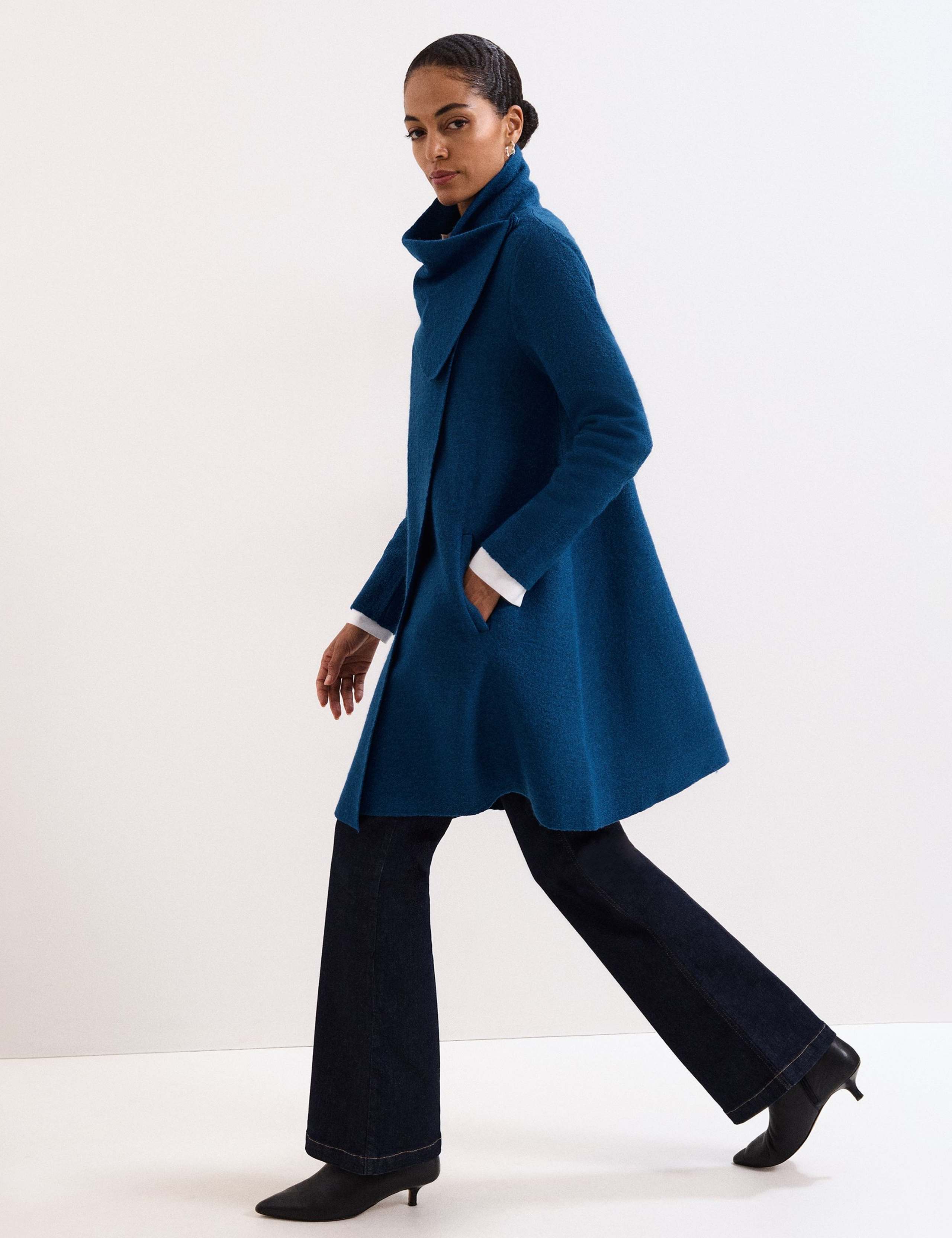 Wool Blend Cowl Neck Knitted Coatigan 6 of 8