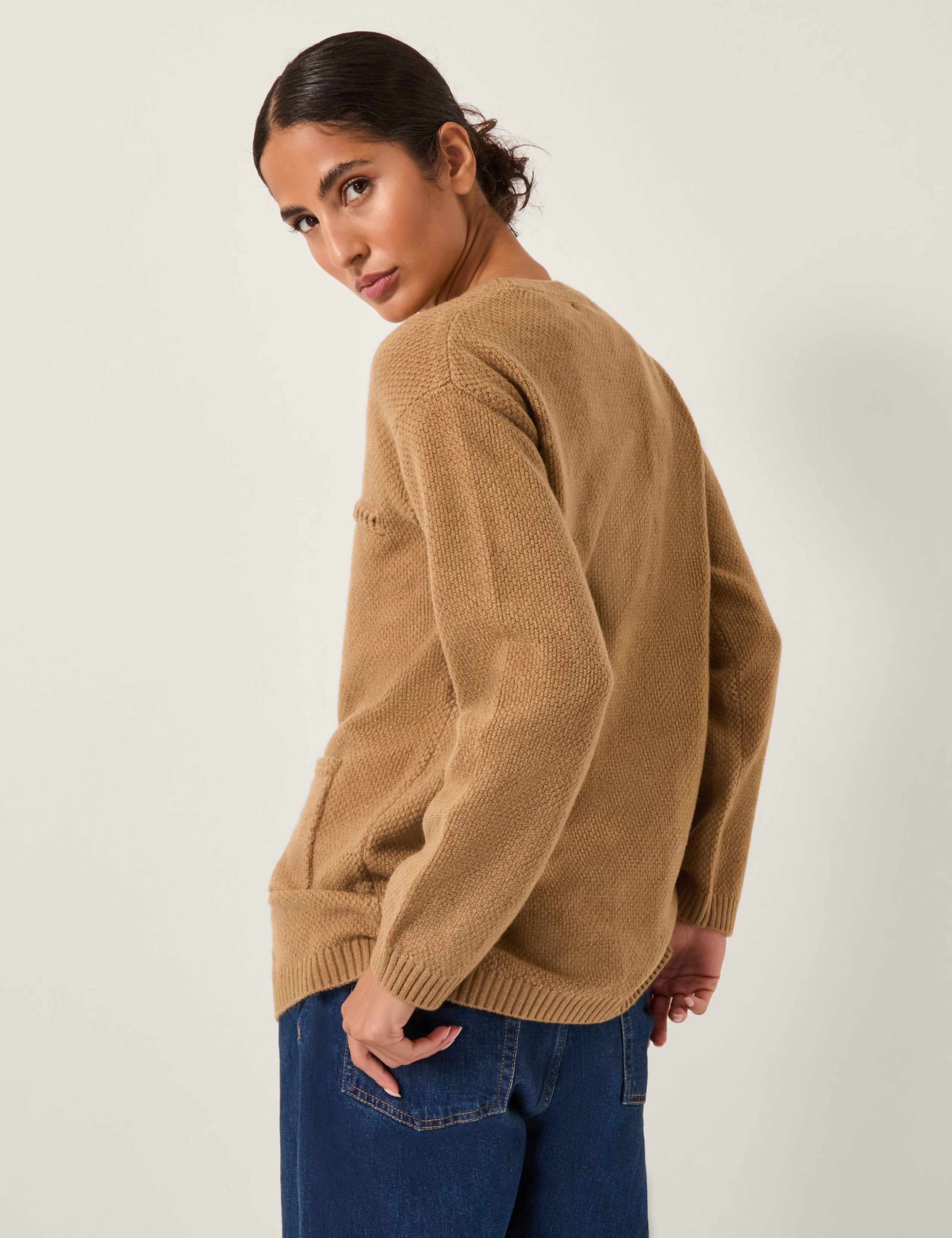 Textured Crew Neck Cardigan 4 of 5