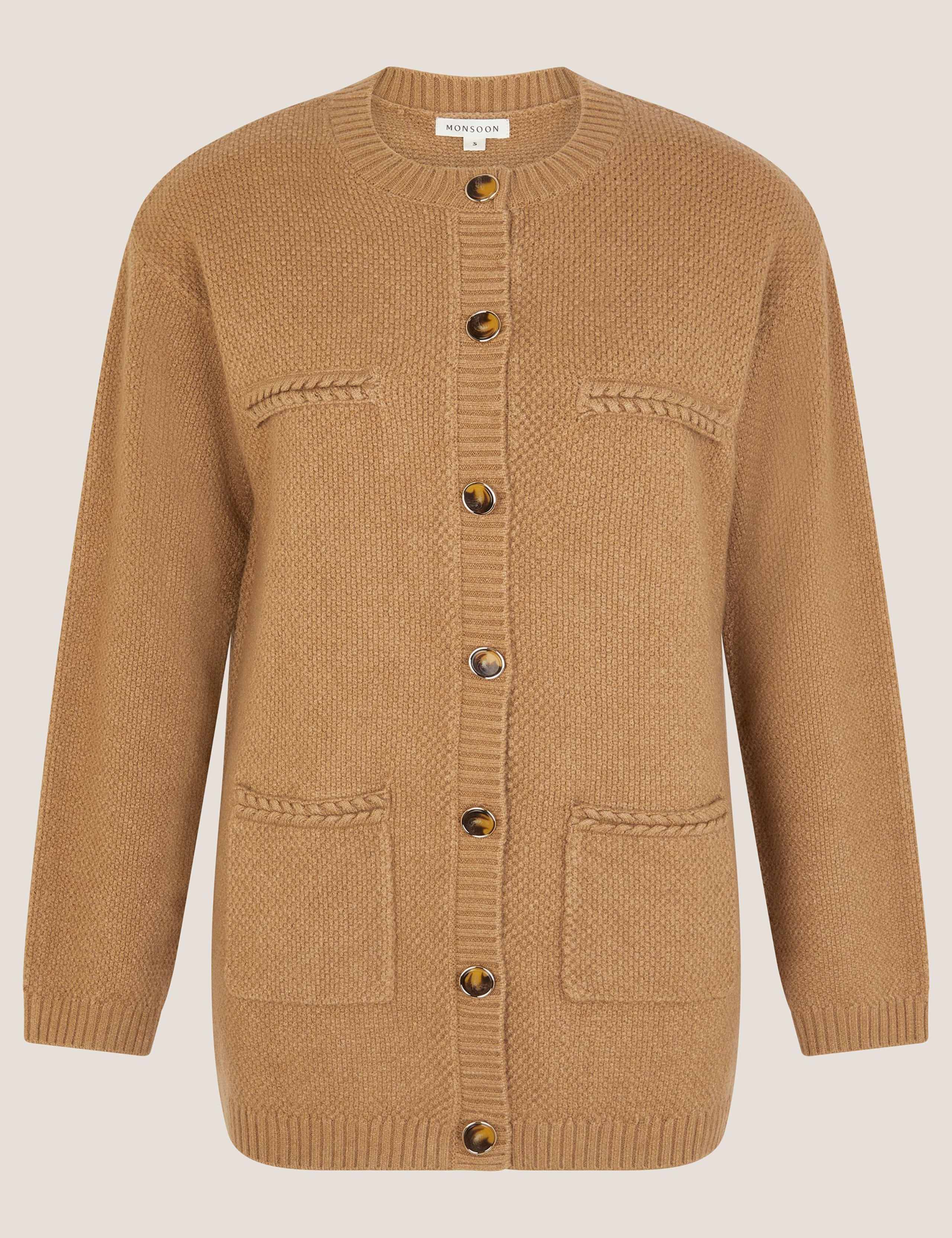 Textured Crew Neck Cardigan 2 of 5