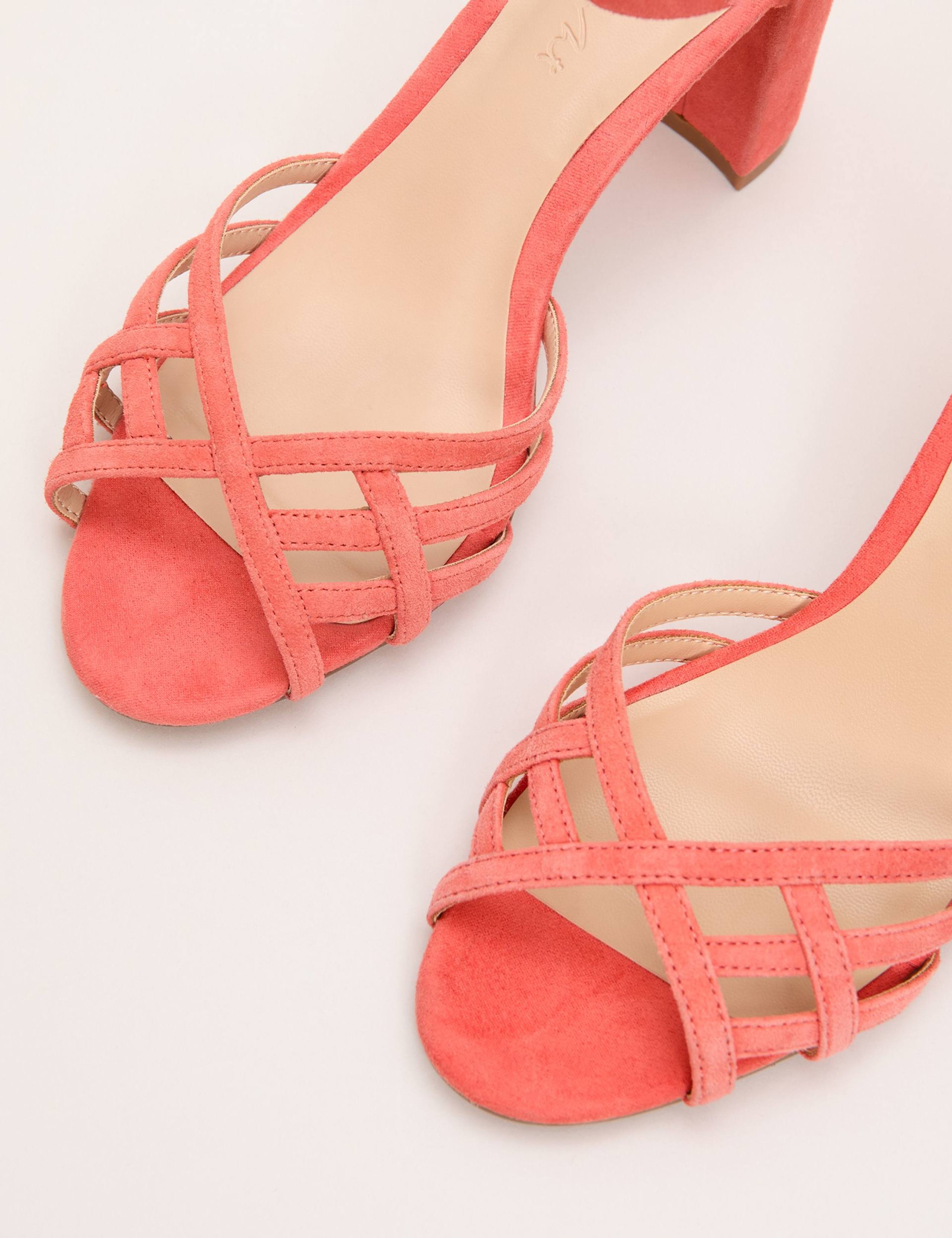 Suede Ankle Strap Block Heel Sandals 4 of 7