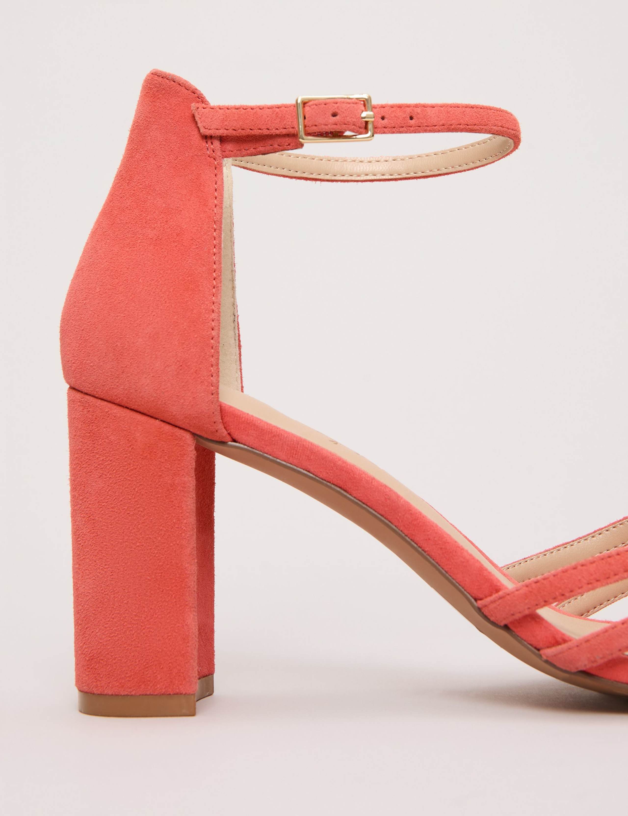 Suede Ankle Strap Block Heel Sandals 5 of 7