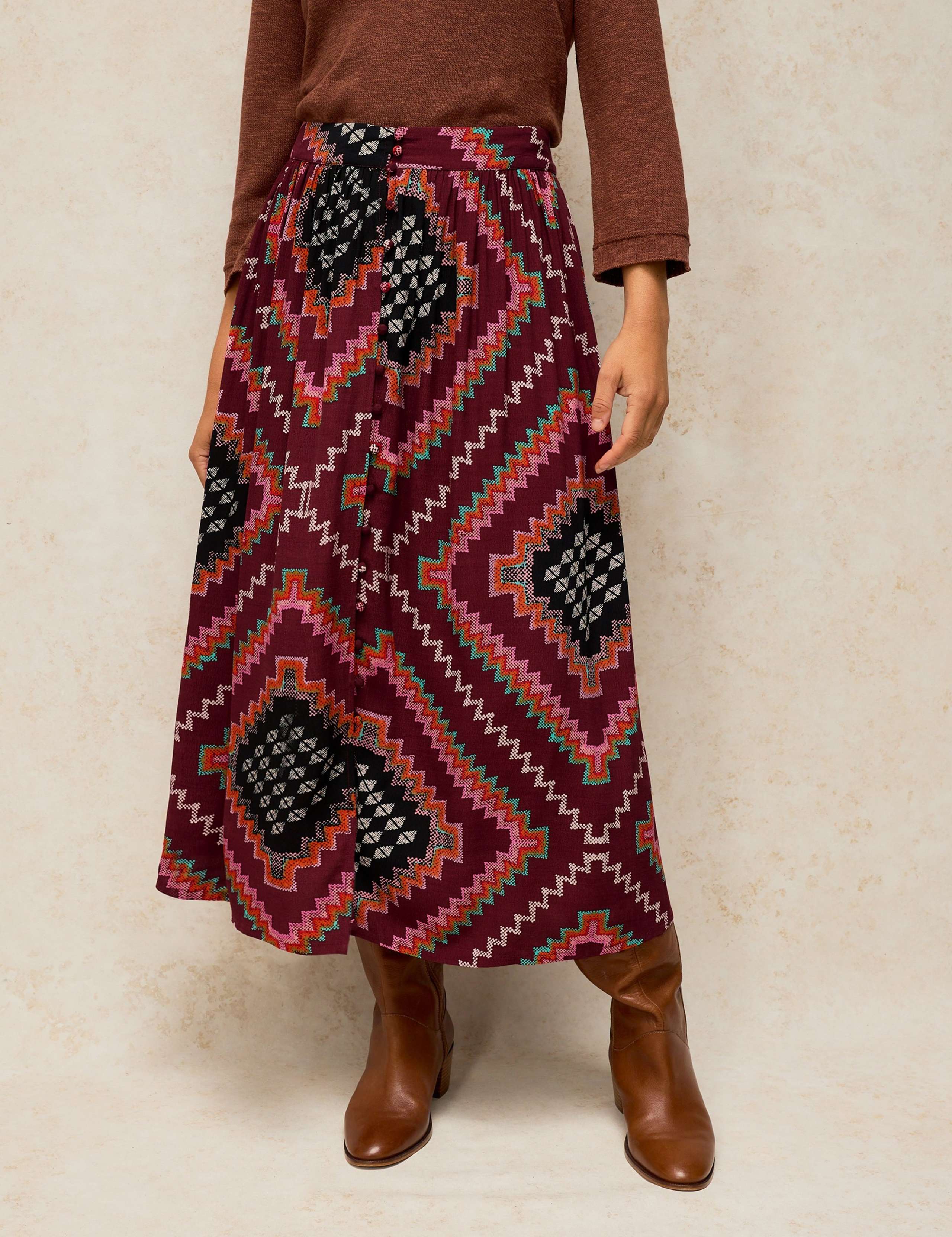 Flared A Line Midi Skirt 3 of 6