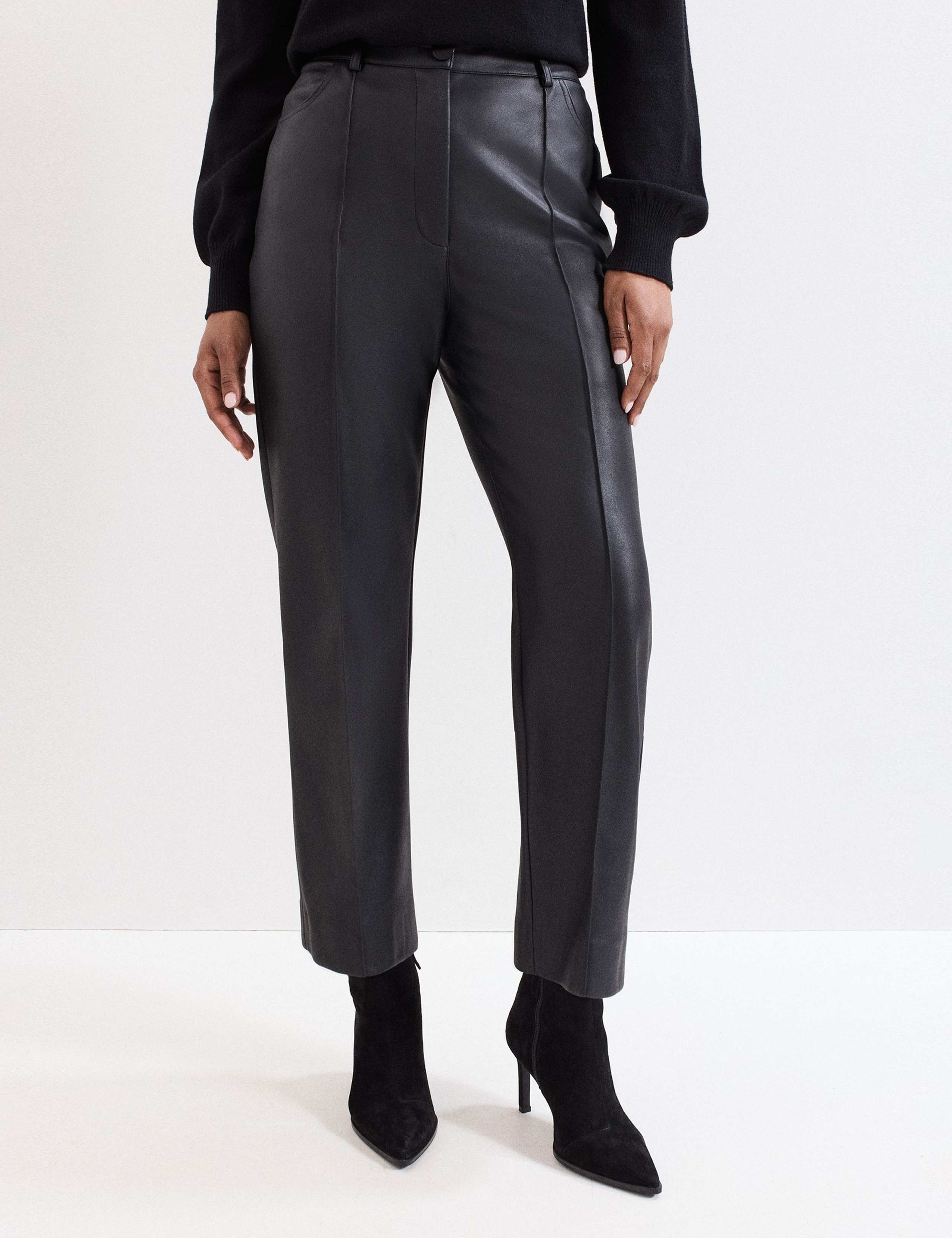 Leather Look Slim Fit Trousers 4 of 6