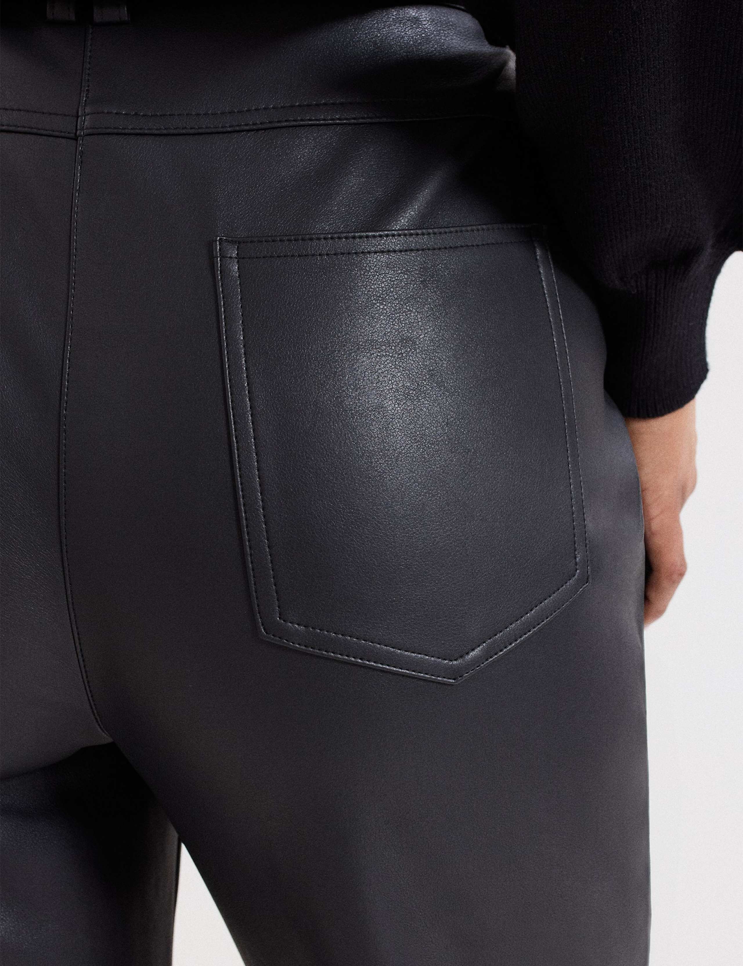 Leather Look Slim Fit Trousers 6 of 6