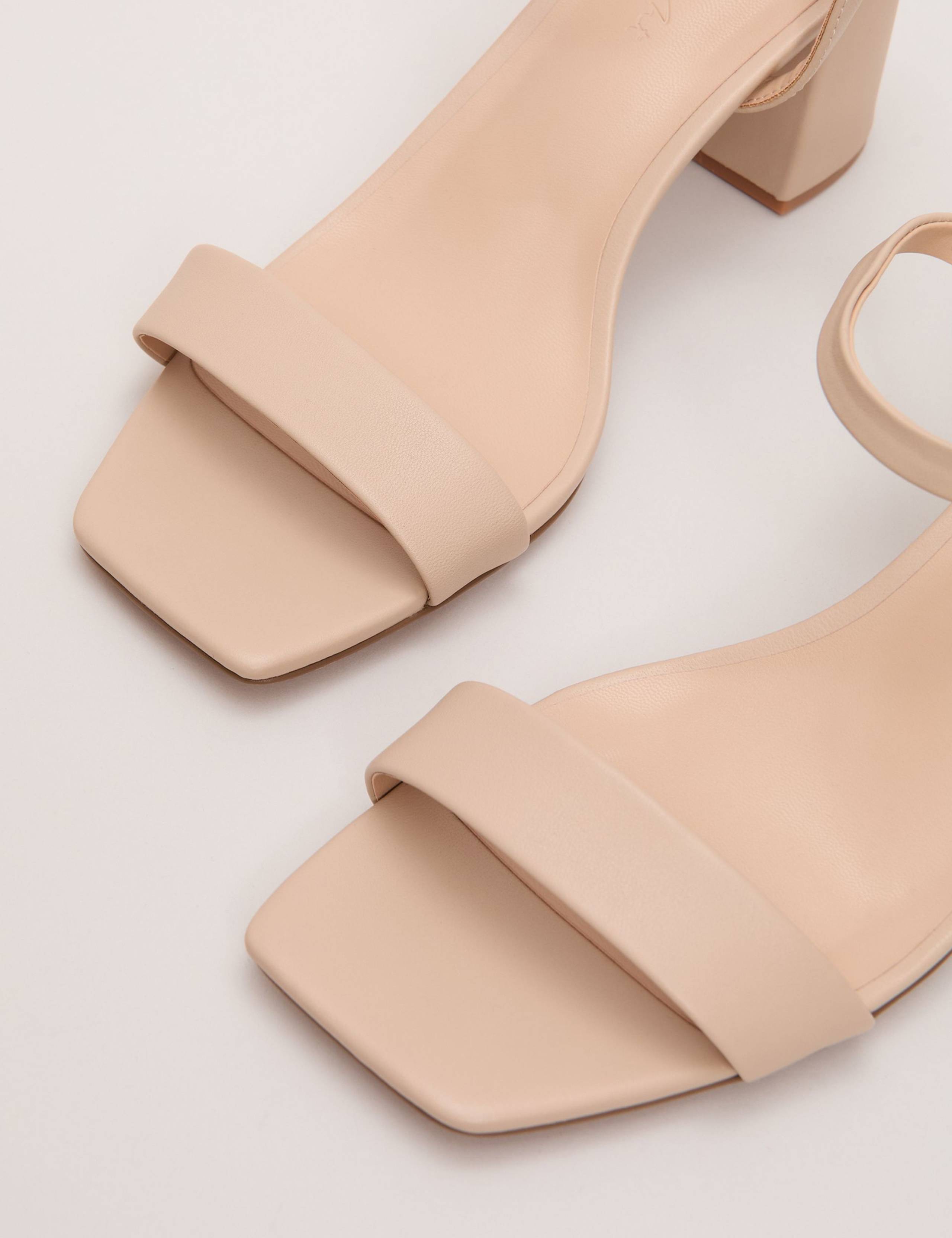 Leather Ankle Strap Block Heel Sandals 3 of 6