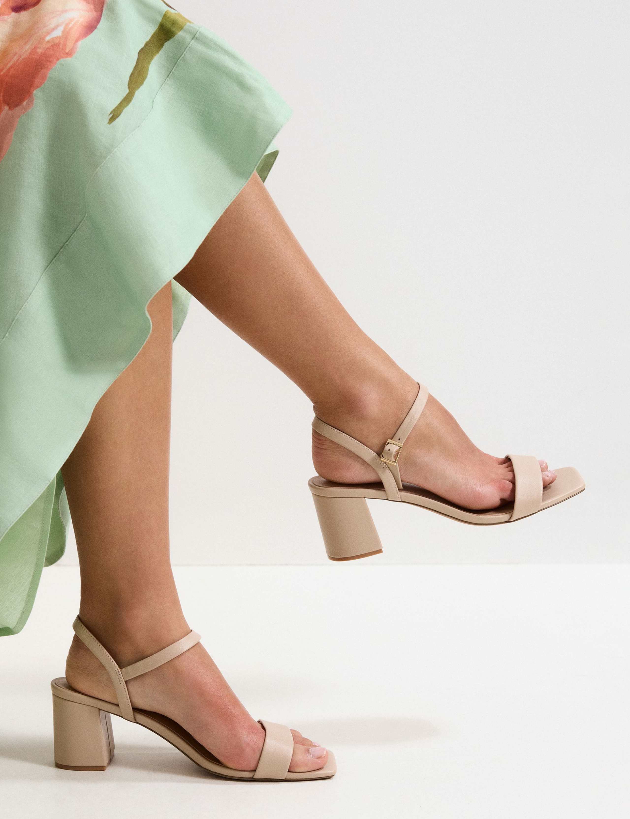 Leather Ankle Strap Block Heel Sandals 5 of 6