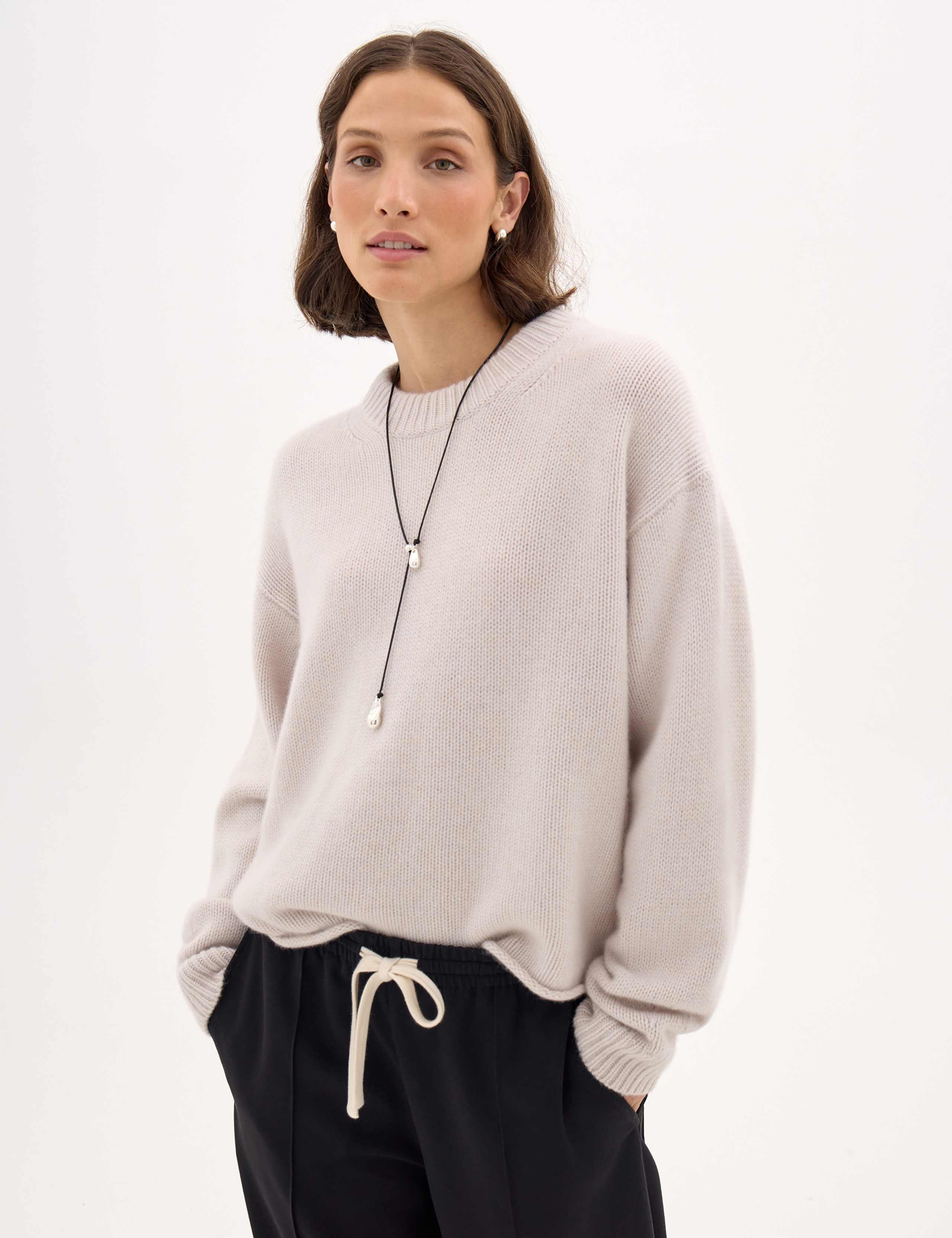 Crew Neck Chunky Jumper With Cashmere 6 of 6