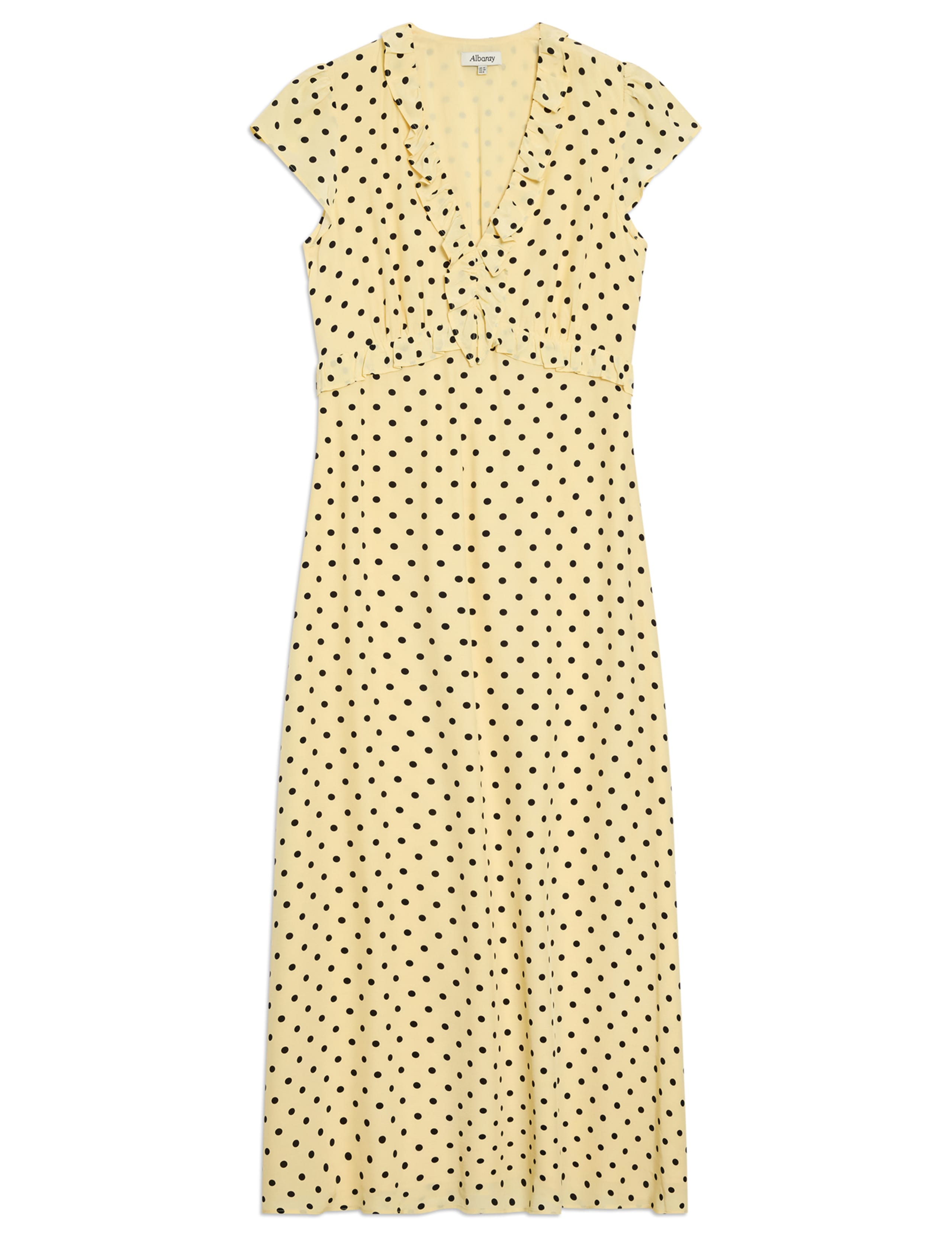 Spot Print V-Neck Midi Skater Dress 2 of 7