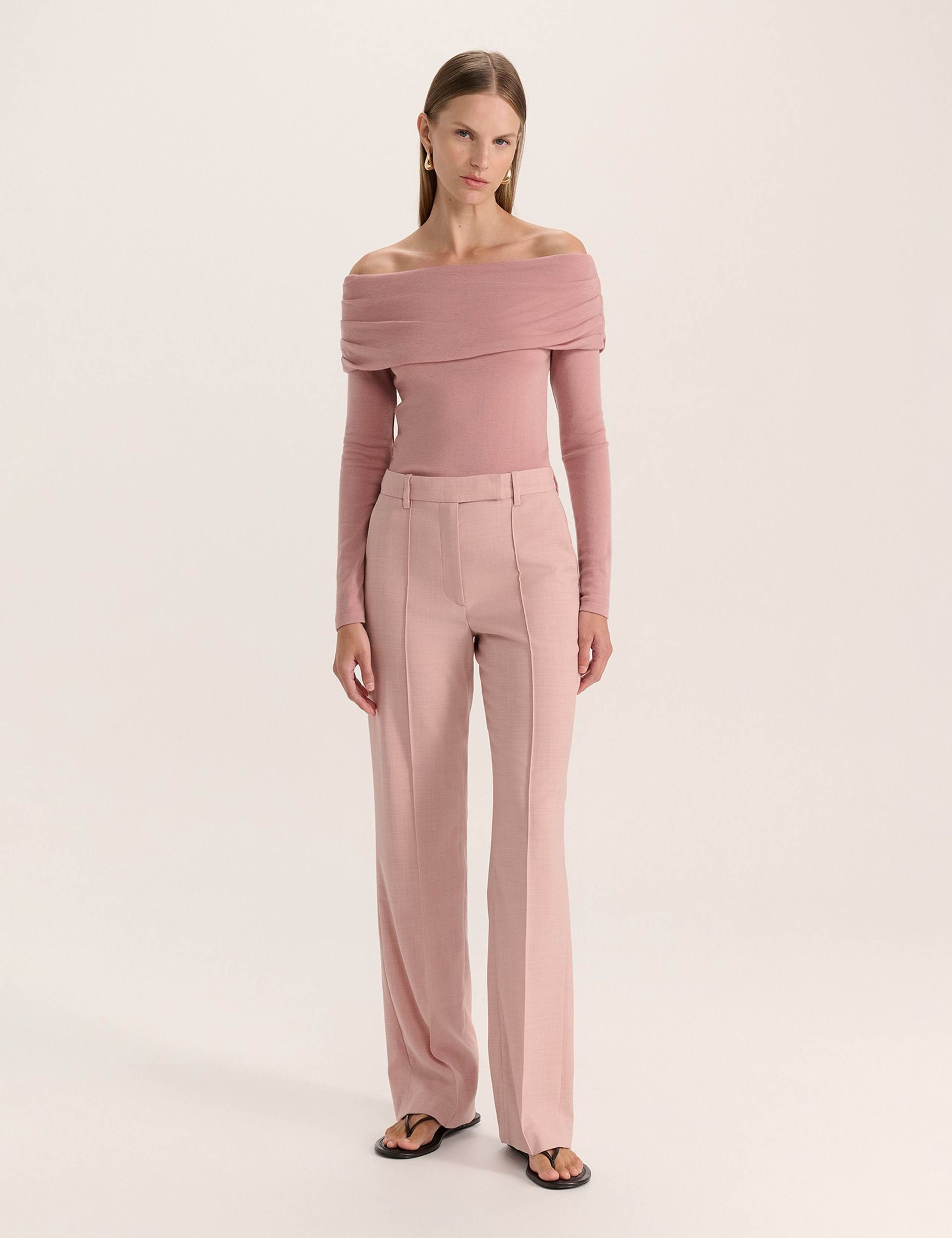 Pure Merino Wool Fitted Bardot Jumper 2 of 5