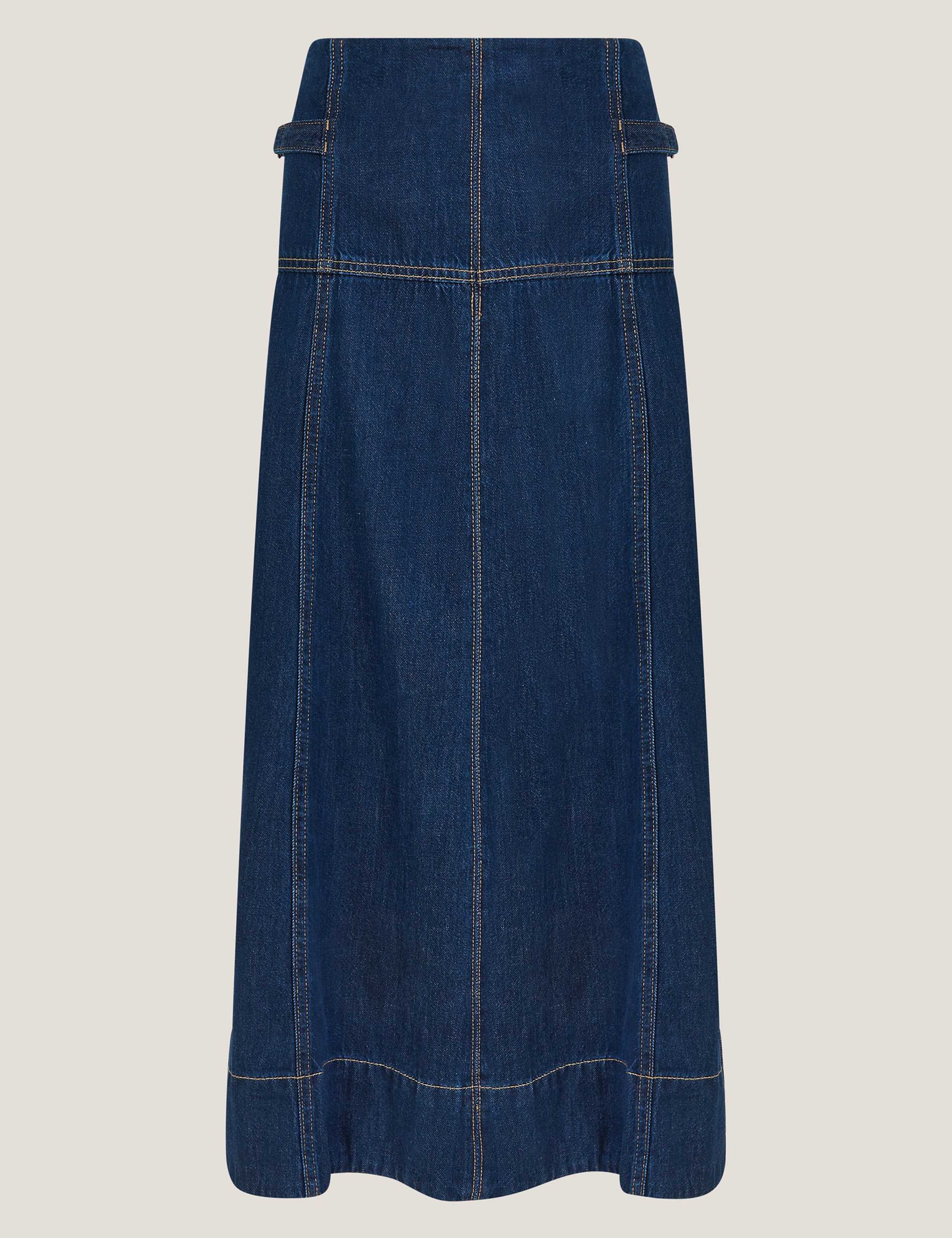 Cotton Rich Denim Midi Skirt 2 of 5