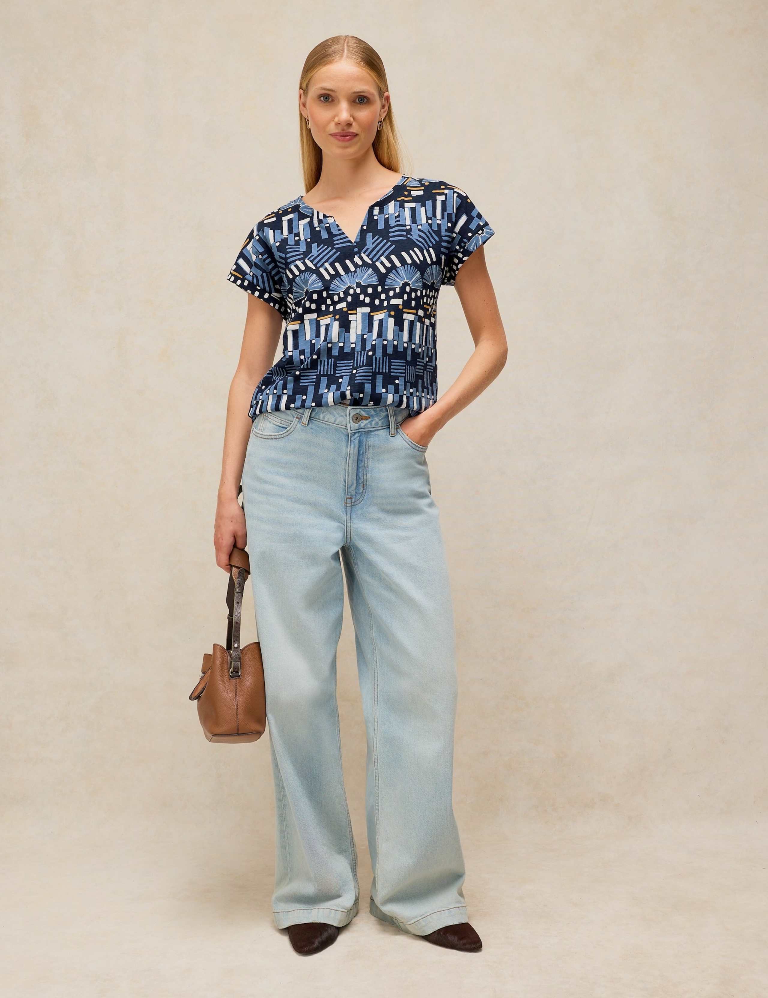 Pure Cotton Printed Notch Neck T-Shirt 3 of 6