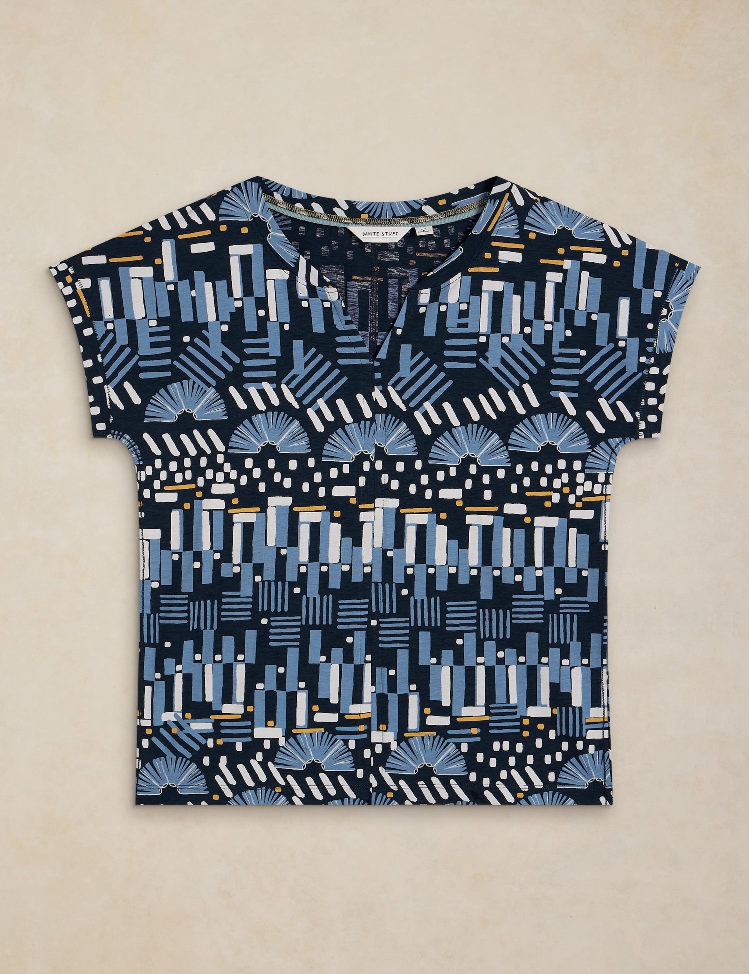Pure Cotton Printed Notch Neck T-Shirt 2 of 6