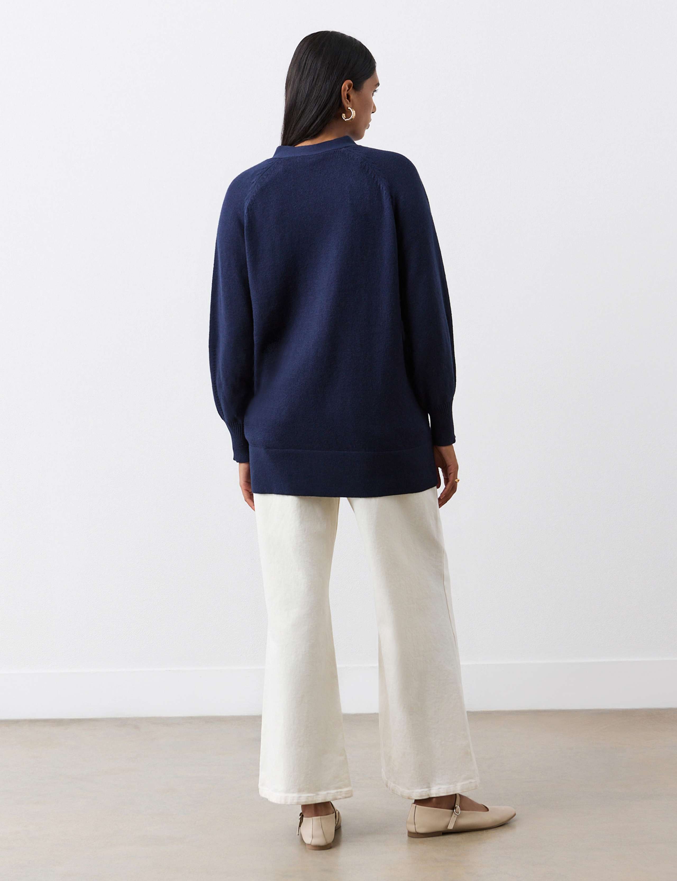 Cotton Rich V-Neck Button Front Cardigan 3 of 4