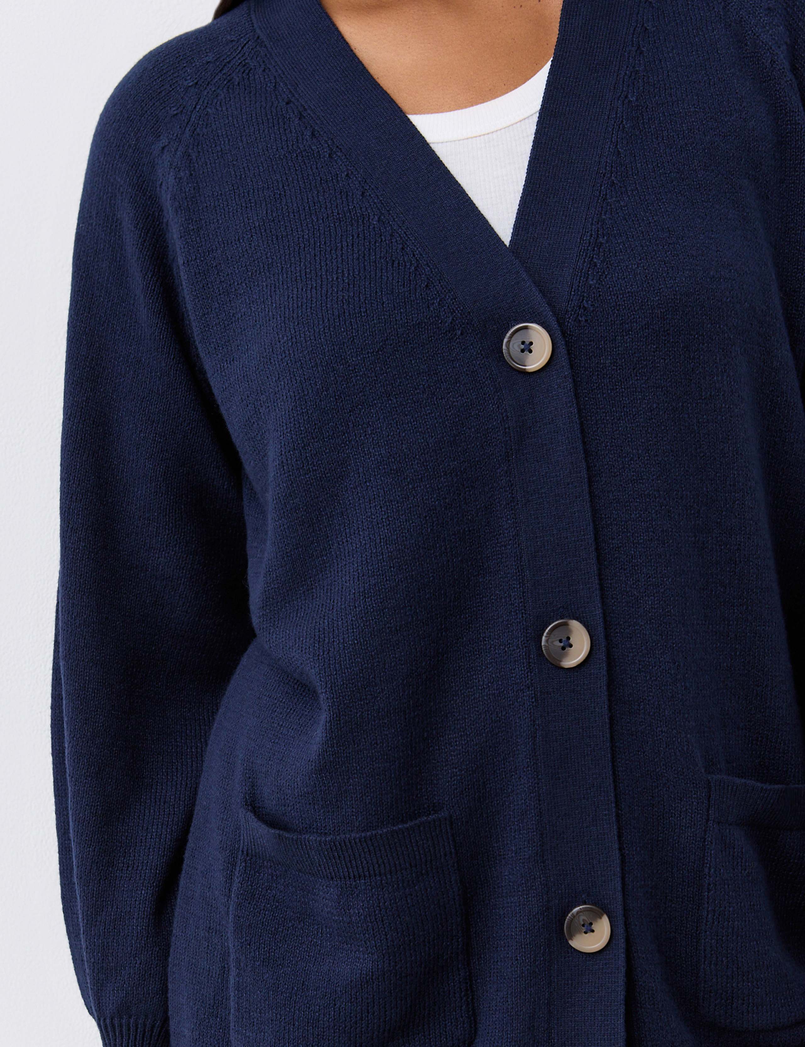 Cotton Rich V-Neck Button Front Cardigan 4 of 4