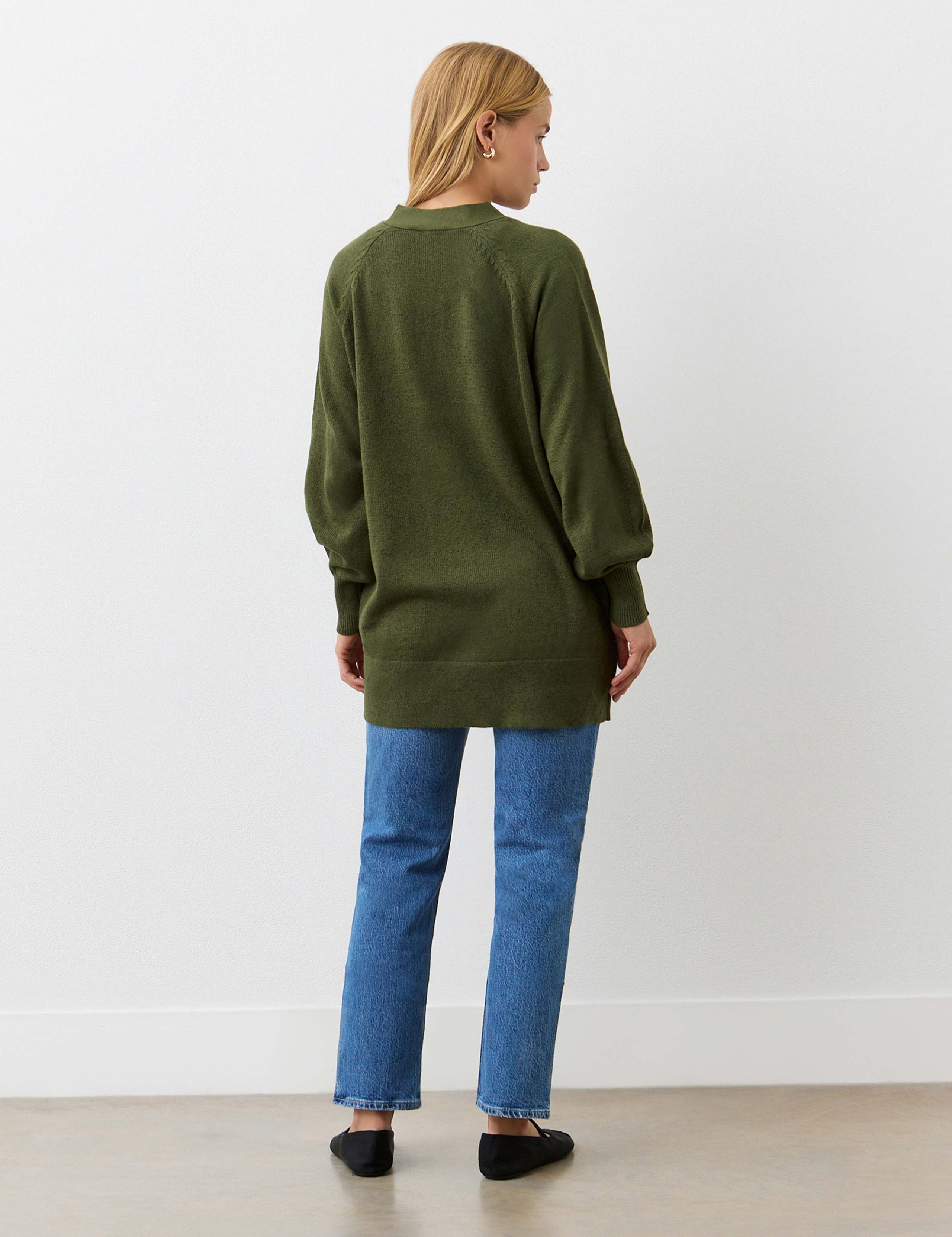 Cotton Rich V-Neck Button Front Cardigan 2 of 4