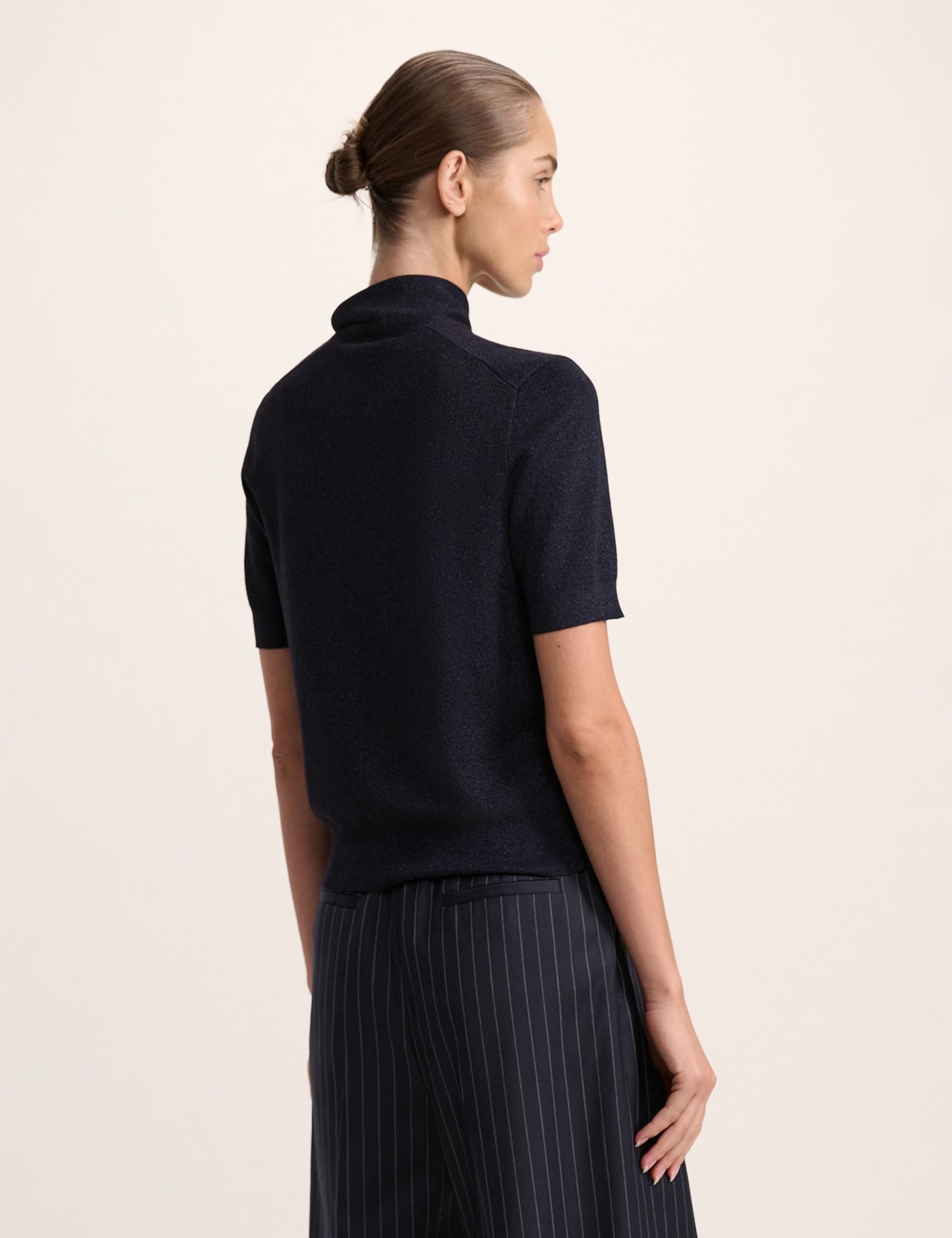 Metallic Tie Neck Knitted Top 5 of 6