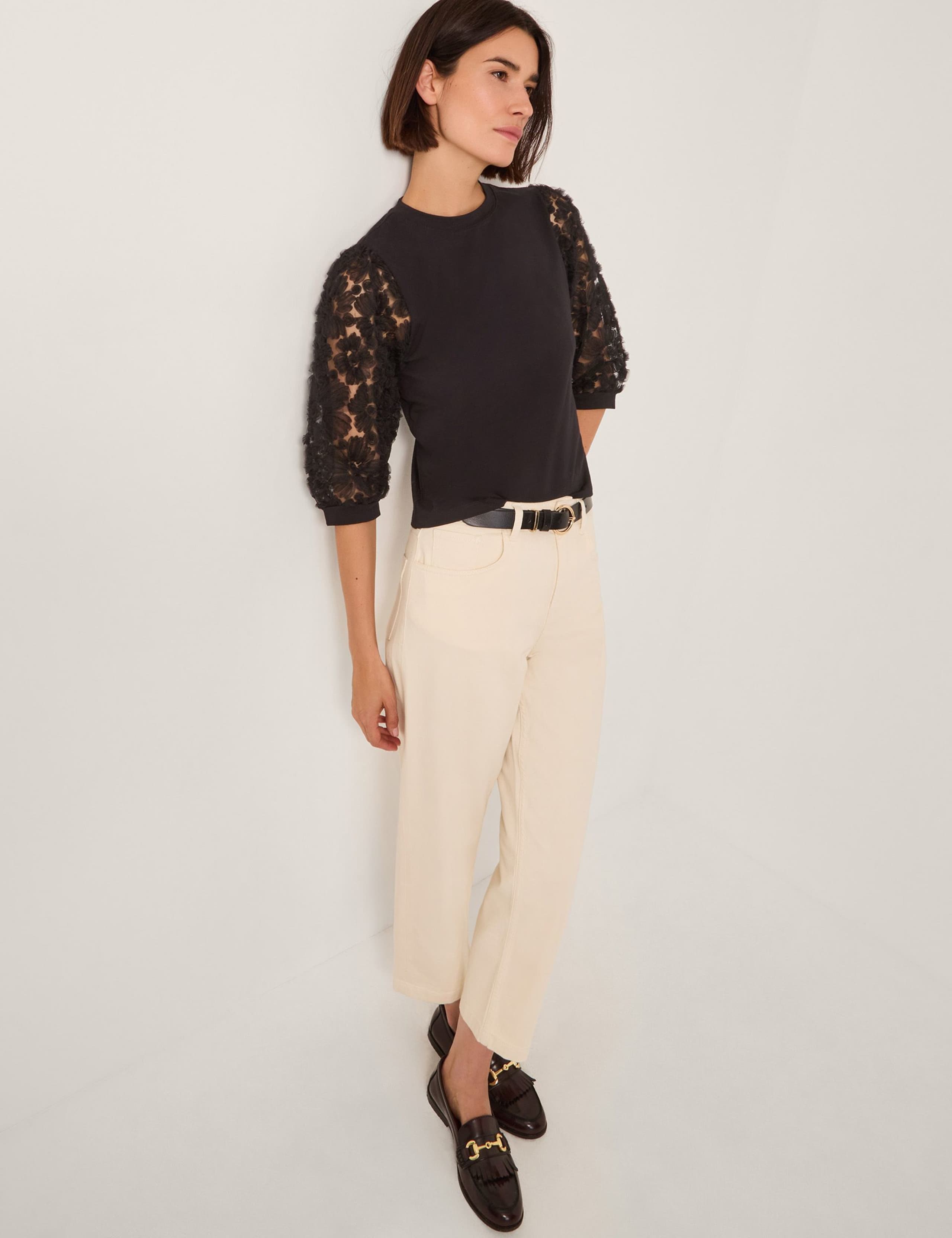 Cotton Rich Floral Applique Top 2 of 4