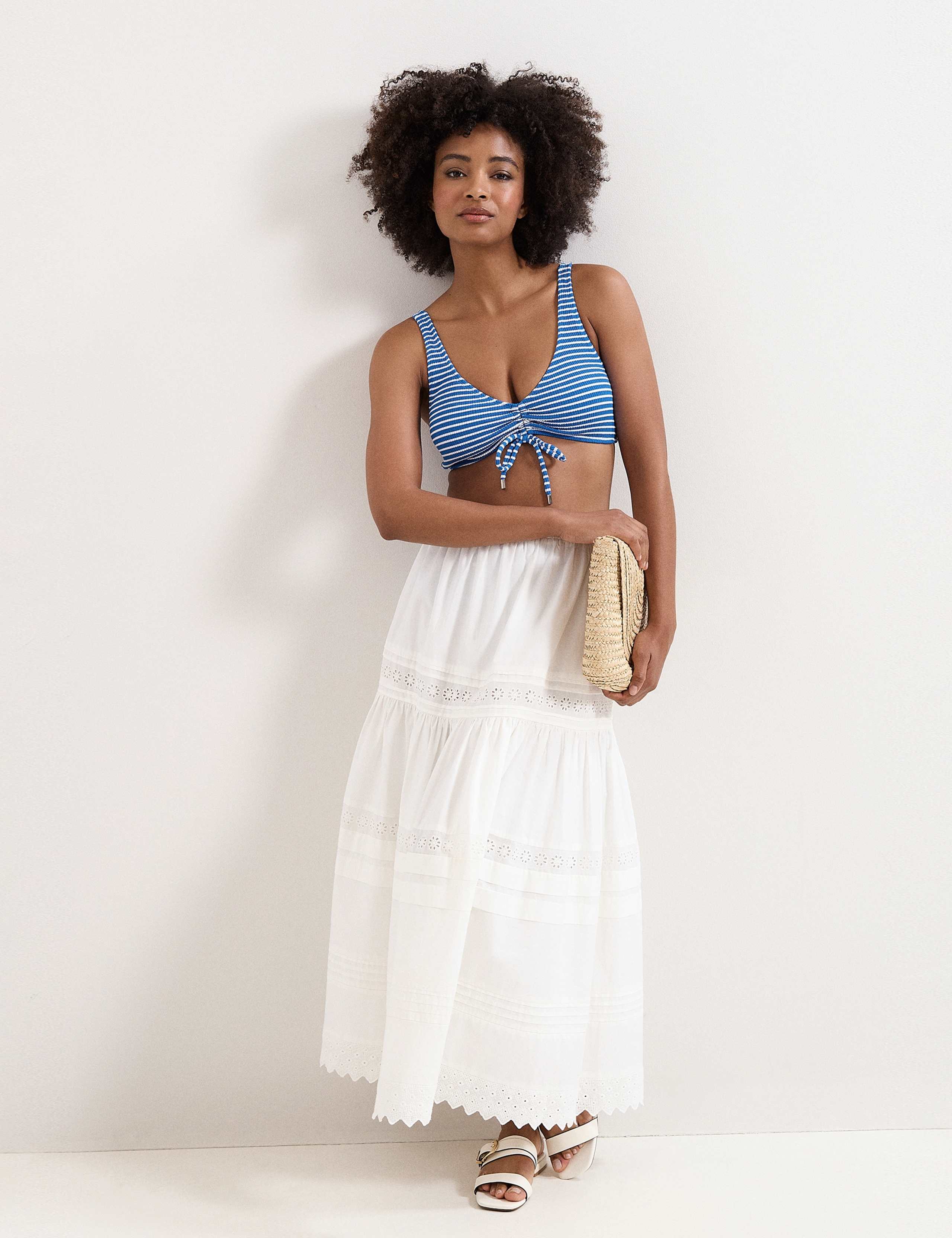 Striped V-Neck Drawstring Bikini Top 6 of 7