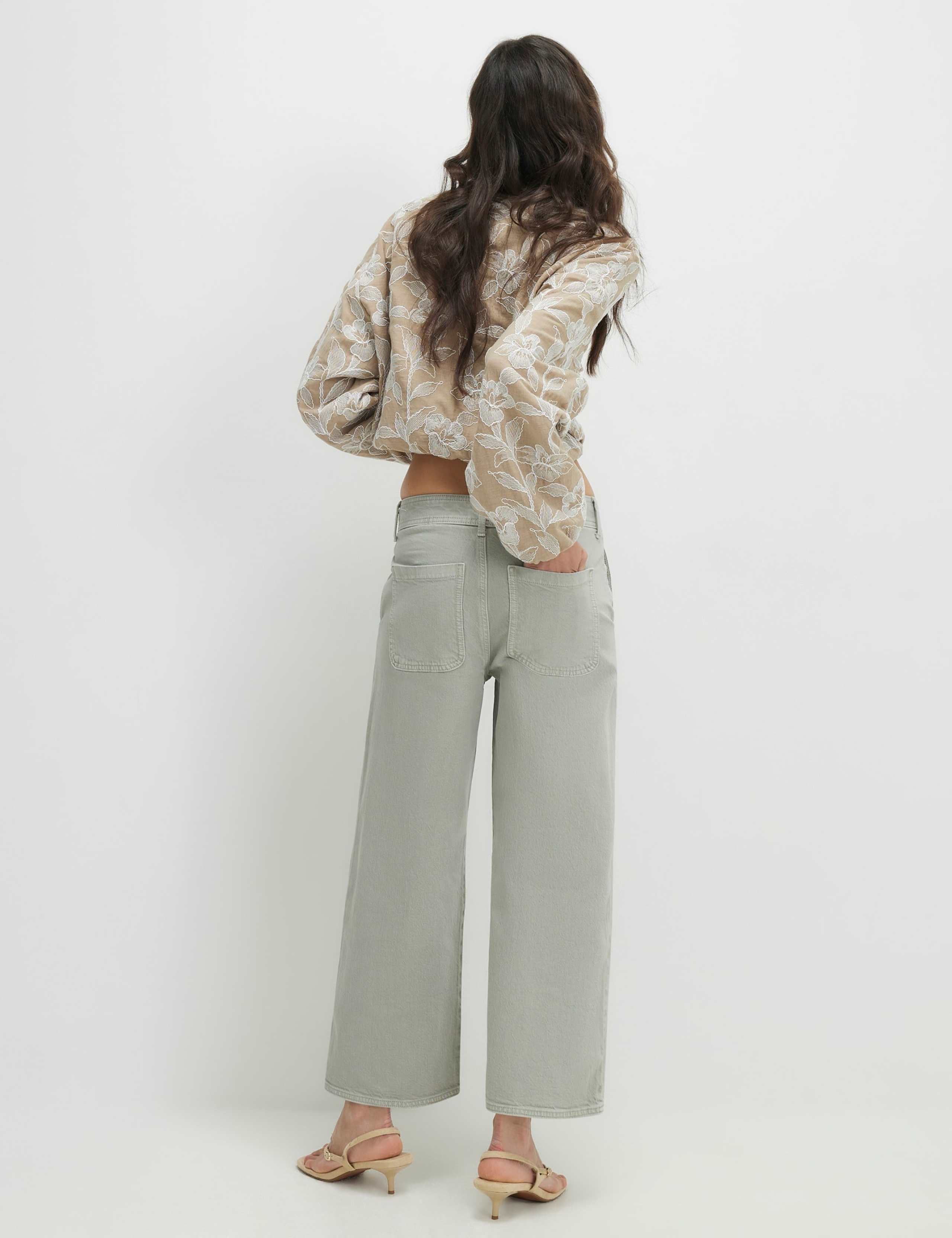 Seam Front Wide Leg Cropped Jeans 2 of 3
