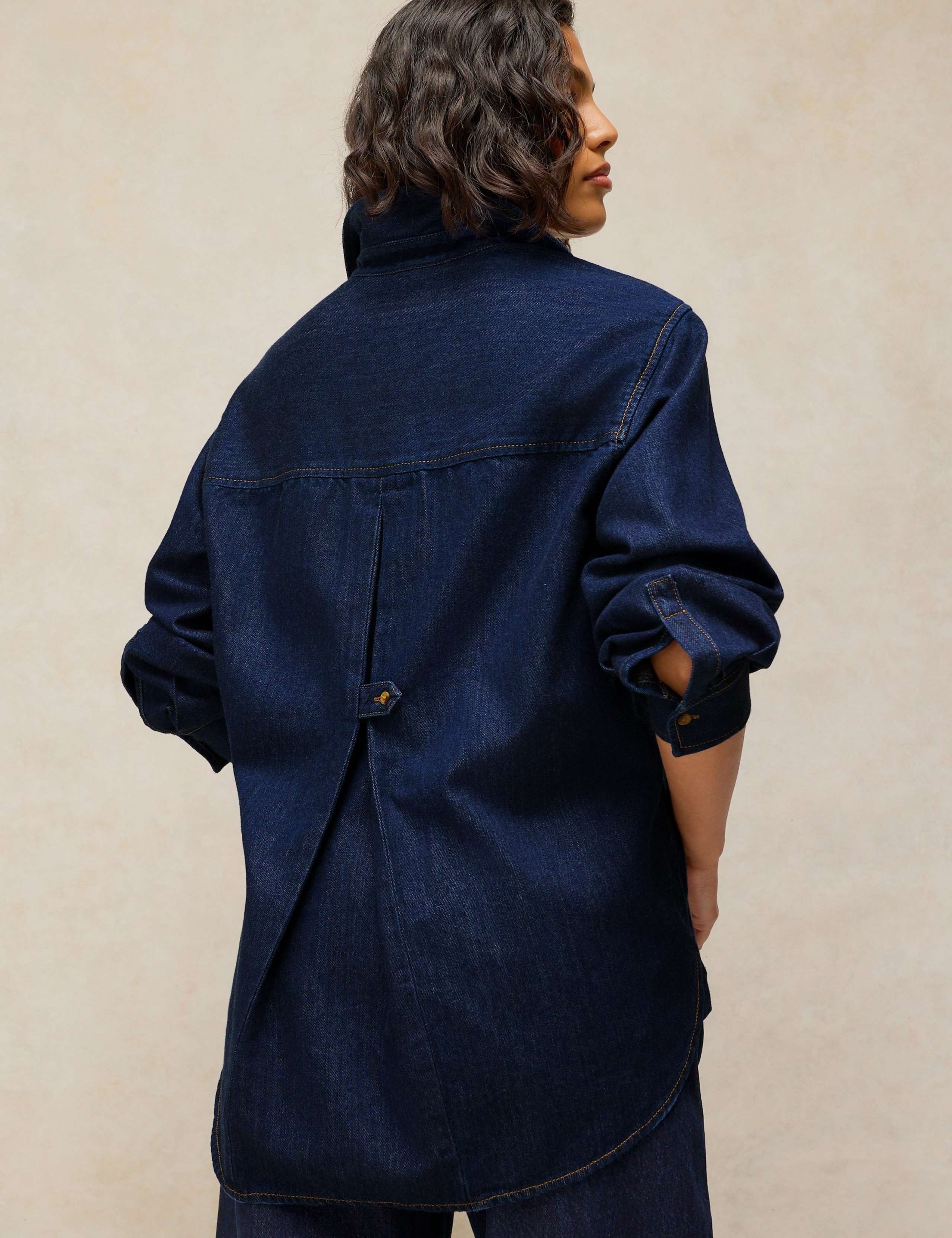 Denim Collared Relaxed Pocket Tunic 5 of 6