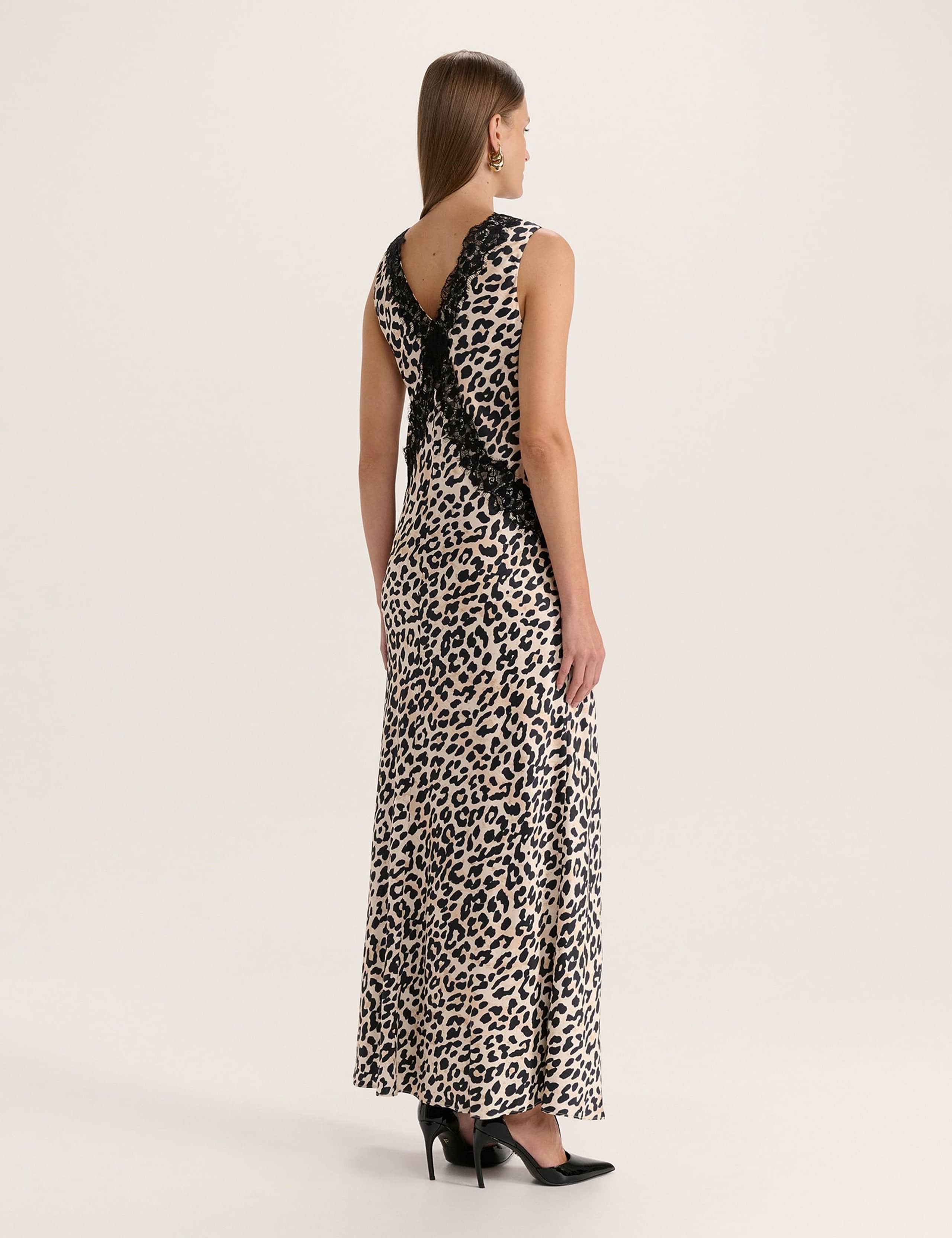 Animal Print V-Neck Maxi Slip Dress 4 of 6
