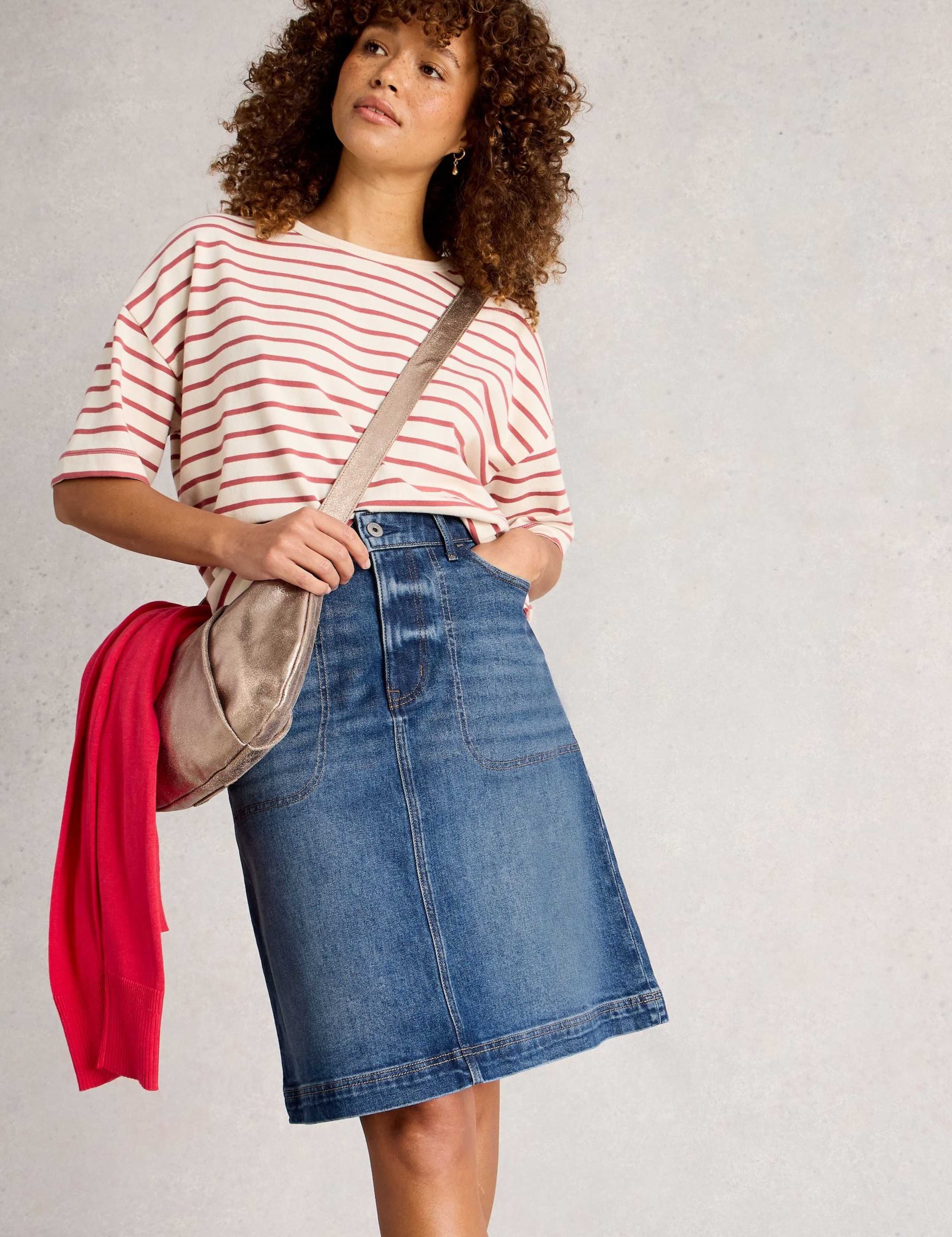 Denim Knee Length Skirt 6 of 6