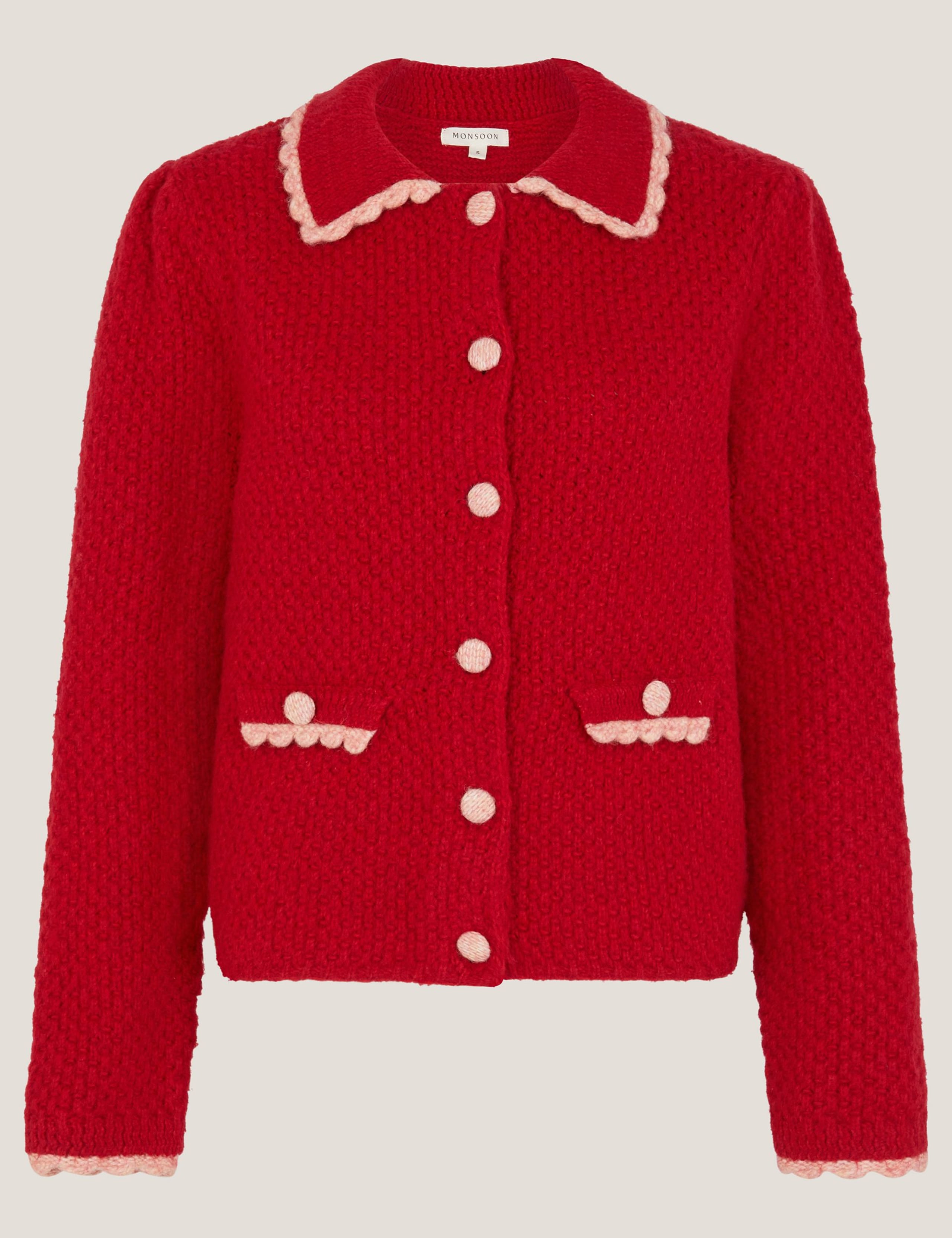 Textured Scallop Edge Collared Cardigan 2 of 5